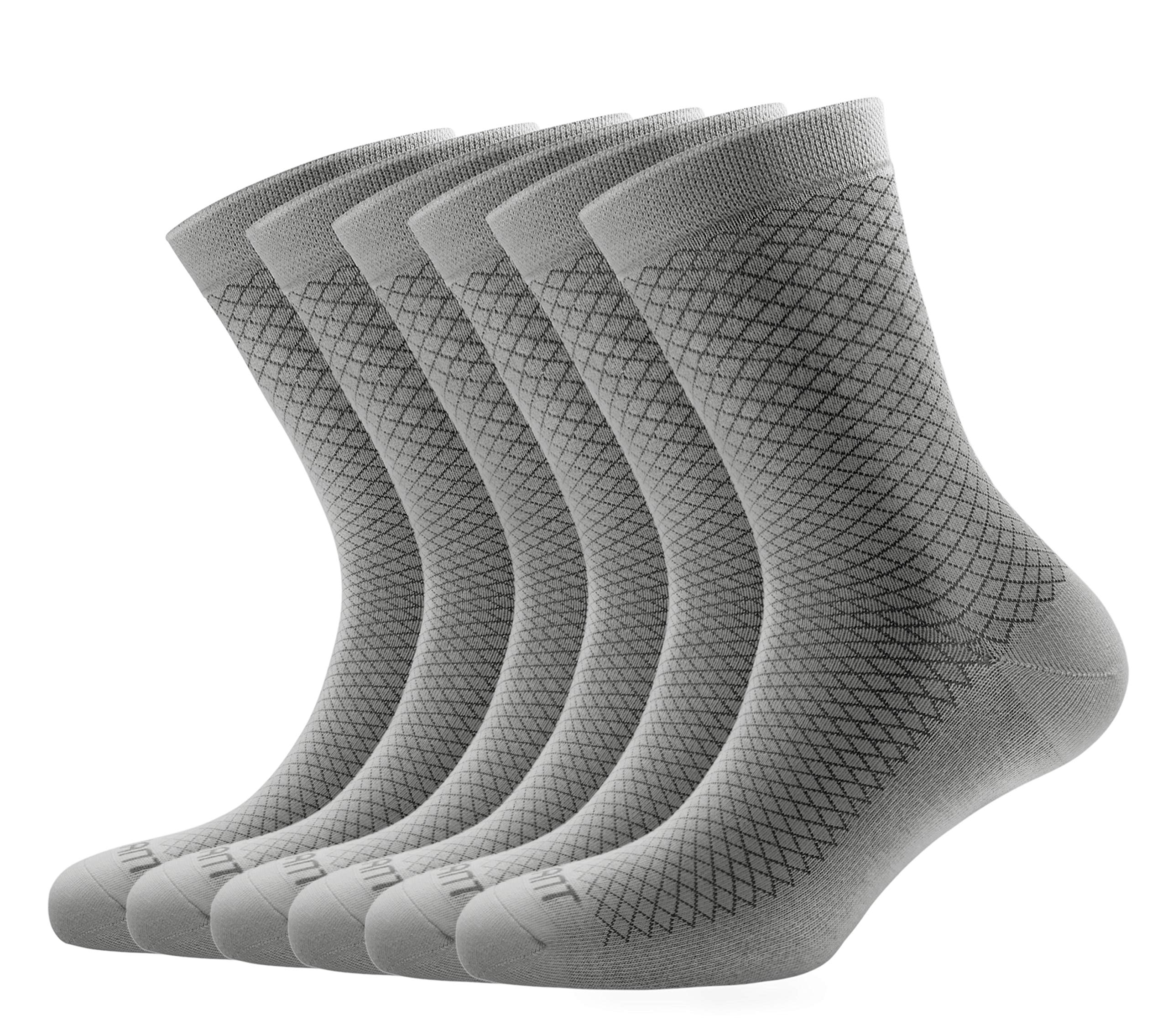 BULLIANT Men's Quarter Crew Socks 6-Pack - Moisture Wicking Dress Socks for Business & Casual Wear - Comfortable Office, Wedding & Daily Use Socks