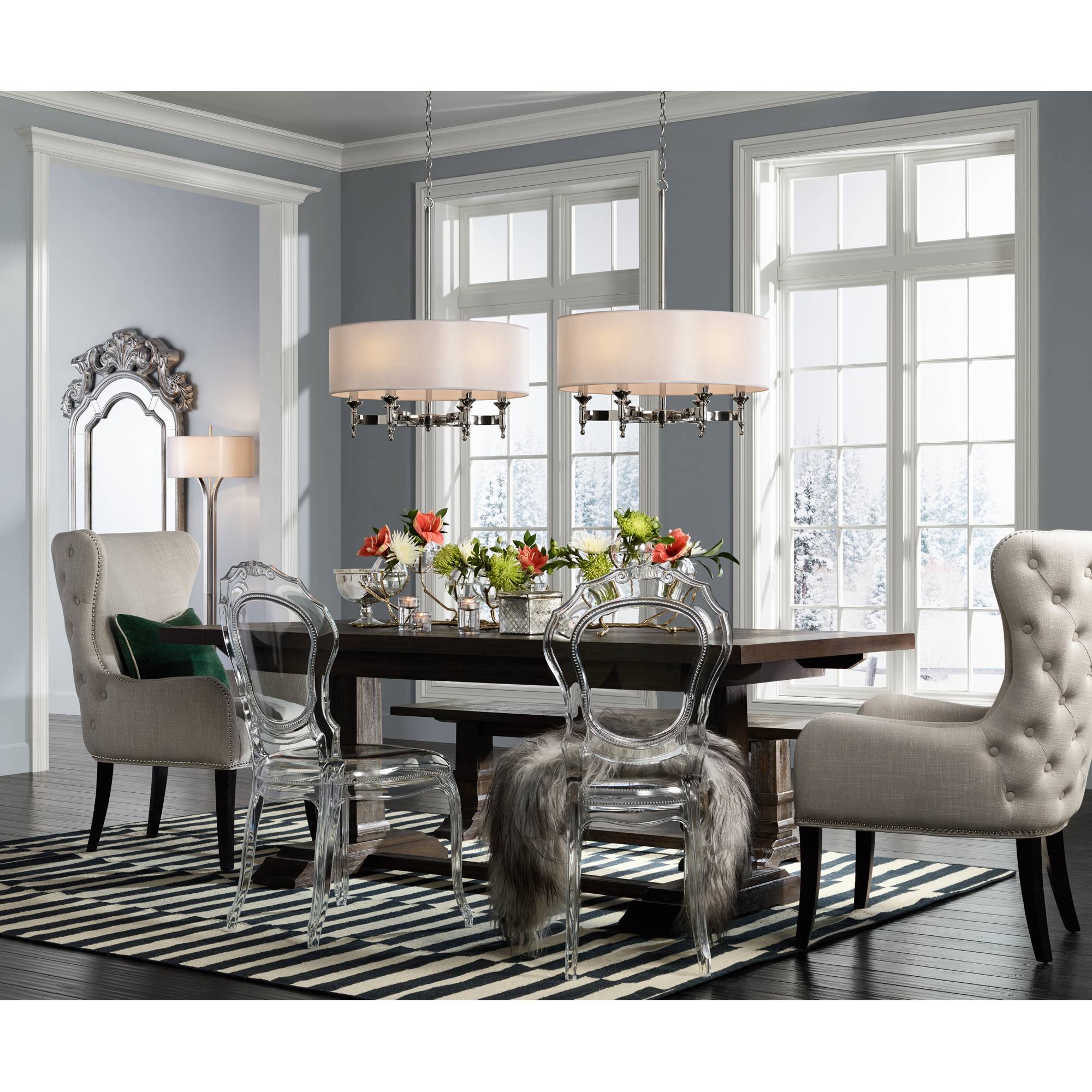 Global Views Charleston Vase Candleholders - Clear Glass Hurricane Lanterns for Home Decor, Wedding Centerpieces & Tabletop Decorations