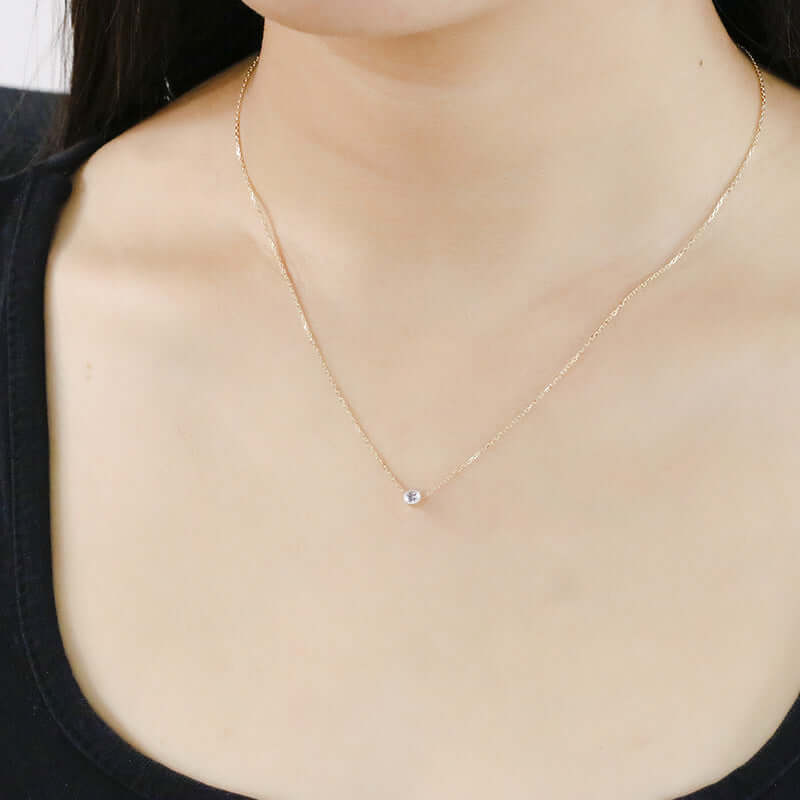 14K Gold Solitaire Moissanite Pendant Necklace for Women | Elegant Dainty Jewelry Gift for Anniversary, Birthday & Valentine's Day | Perfect for Everyday Wear & Special Occasions