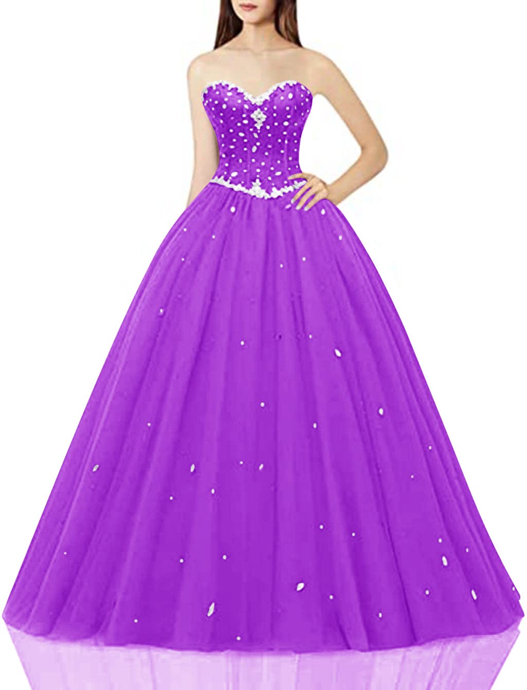 Elegant Sweetheart Neckline Ball Gown Tulle Quinceanera Dress for Women - Perfect for Prom, Homecoming, Weddings & Special Occasions
