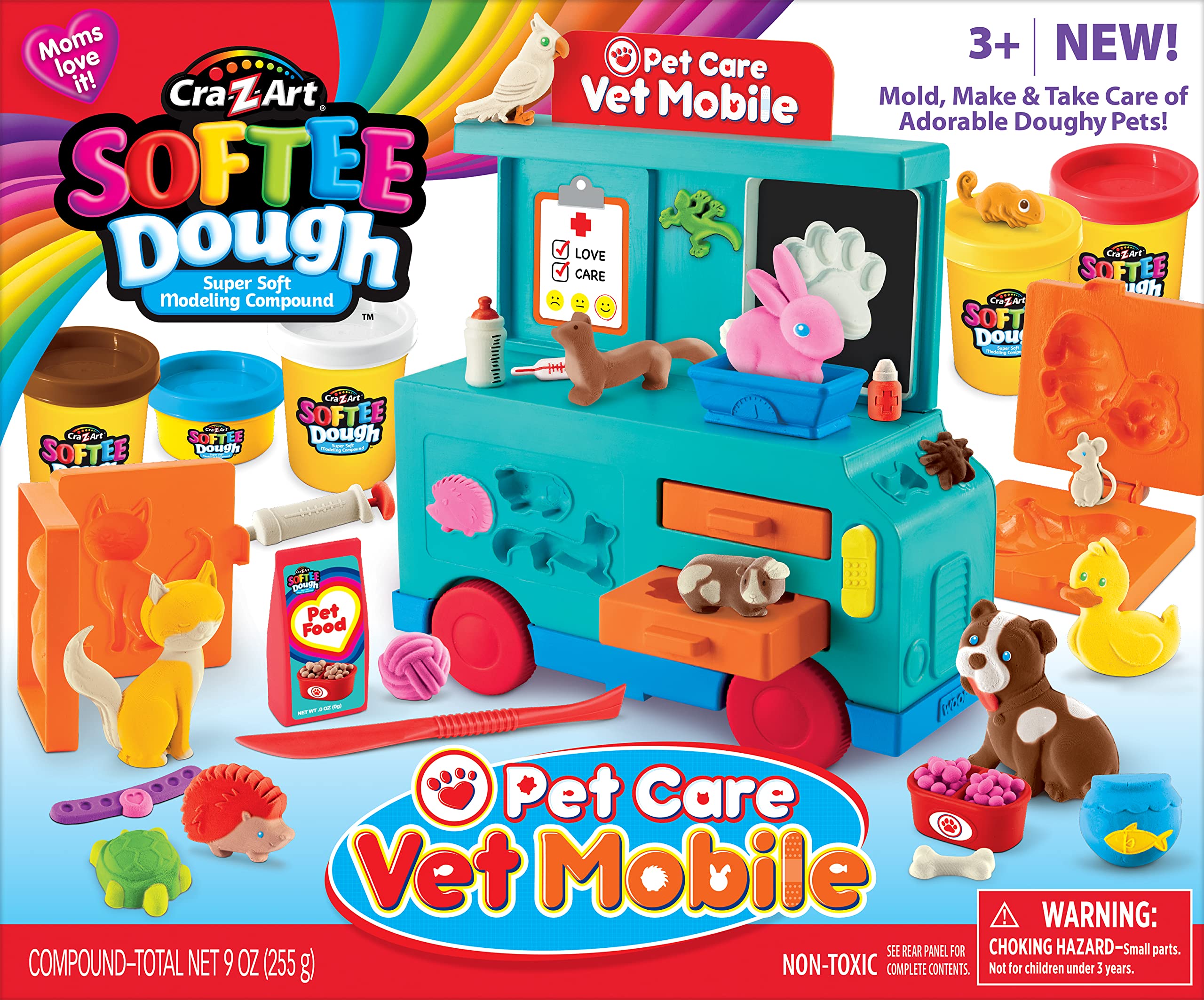 **Cra-Z-Art Softee Dough Pet Care Vet Mobile Playset - Non-Toxic Modeling Dough Toy for Kids Ages 3+ | Pretend Play Vet Clinic & Animal Care Fun**    *(Use Scenario: Perfect for creative play, early learning, and developing fine motor skills. Great for birthday gifts, daycare activities, and family bonding time.)*