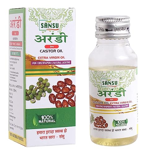 Sansu 100% Pure Cold Pressed Castor Oil - 200ml (Pack of 6) for Hair Growth, Skin Moisturizer, Eyelash & Nail Care - Natural Treatment for Dry Scalp, Face & Body - Perfect for DIY Beauty & Massage Therapy