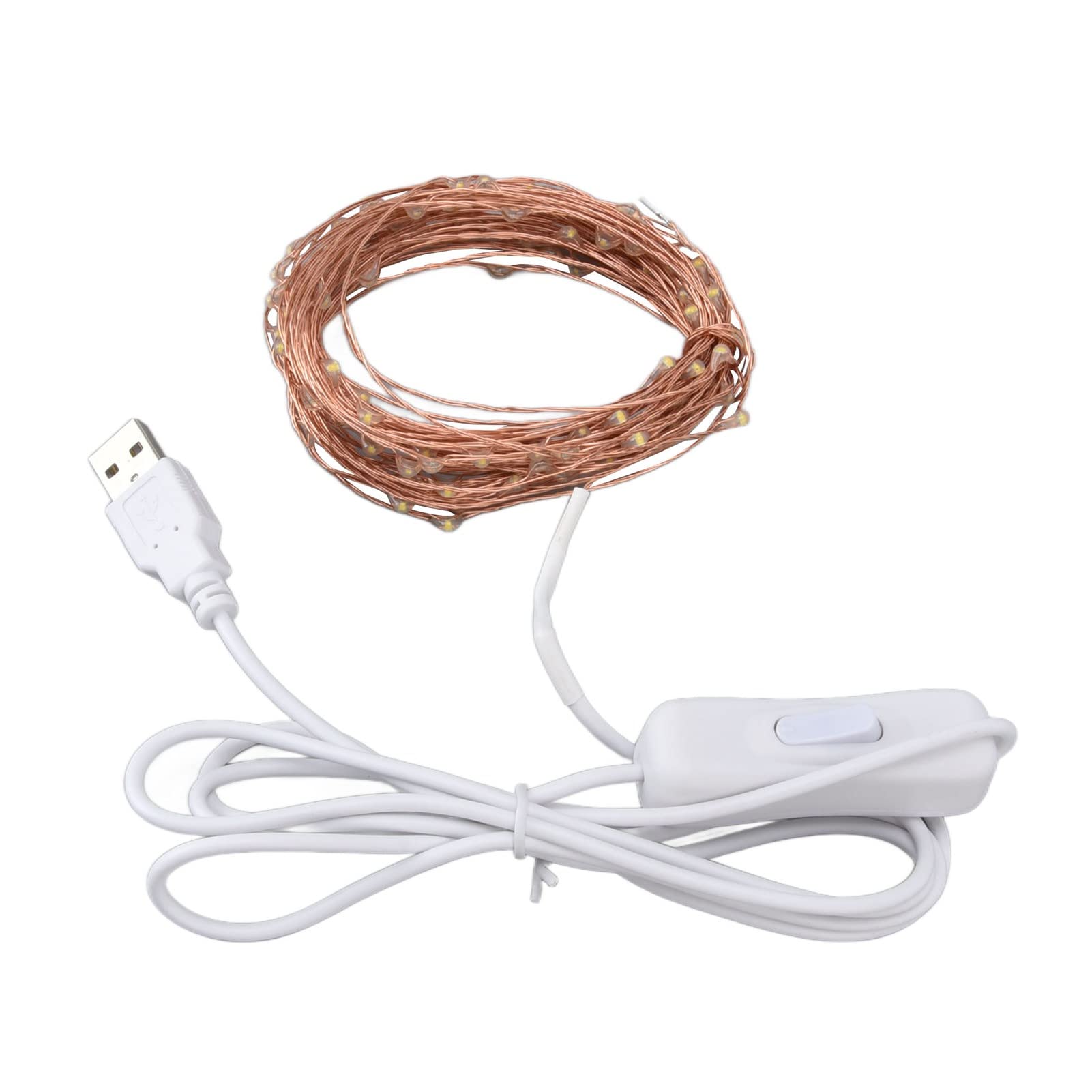 Omabeta 100 LED USB Copper Wire String Lights - 10m/32.8ft Warm White DIY Decorative Lights for Outdoor Garden, Party, Wedding & Home Decor | Energy Saving & Safe LED Fairy Lights for Patio, Yard, Christmas Tree & Bedroom Ambiance