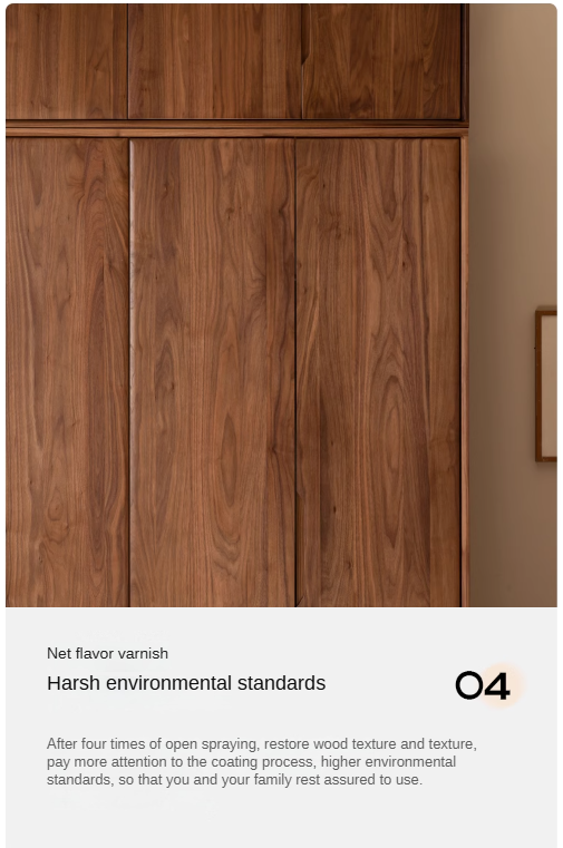 Solid Black Walnut Wood Large Wardrobe - Spacious Closet Organizer for Bedroom, Walk-in Closet & Master Suite Storage