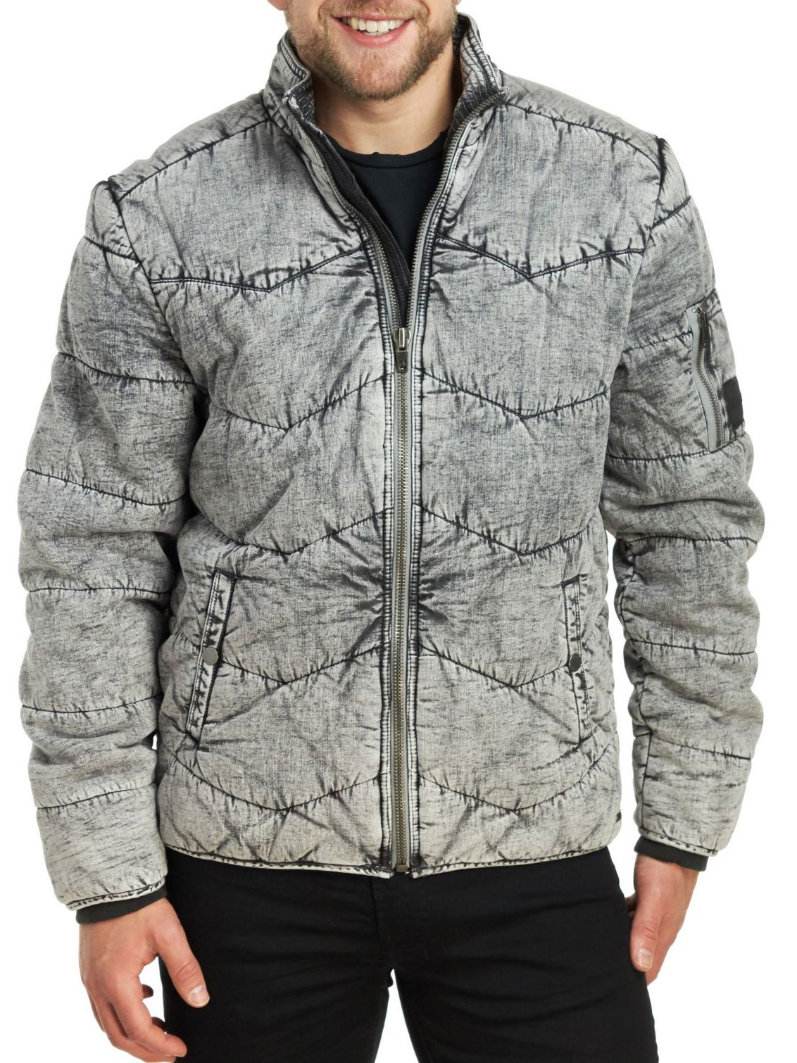 Calvin Klein Men's Quilted Stand Collar Jacket - Gray Dust, X-Large | Winter Warm Puffer Coat for Casual Outfits & Outdoor Activities