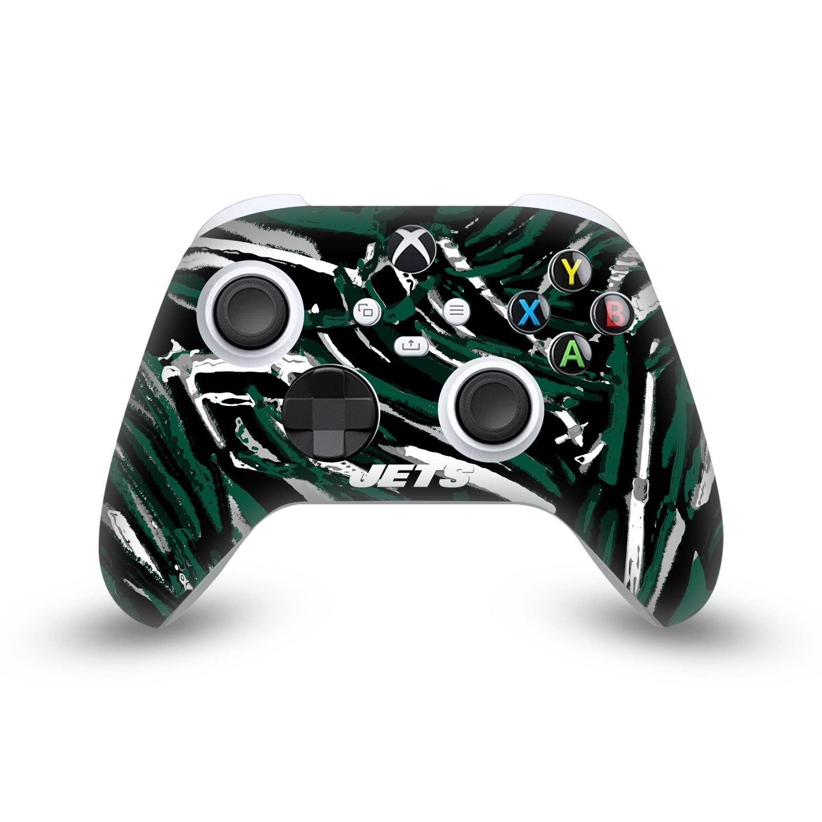 Official NFL Licensed New York Jets Abstract Brushstroke Vinyl Gaming Skin Sticker Cover Compatible with Xbox Series X/S Controller - Perfect for Gamers and NFL Fans
