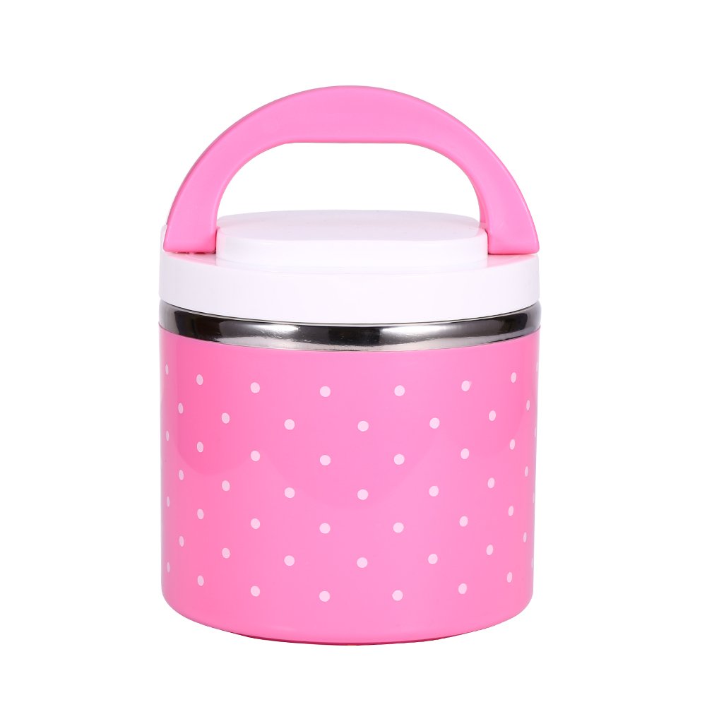 Stainless Steel Insulated Lunch Box - 1 Layer Thermal Food Container for Hot & Cold Meals - Perfect for Office, School, Picnics & Outdoor Activities