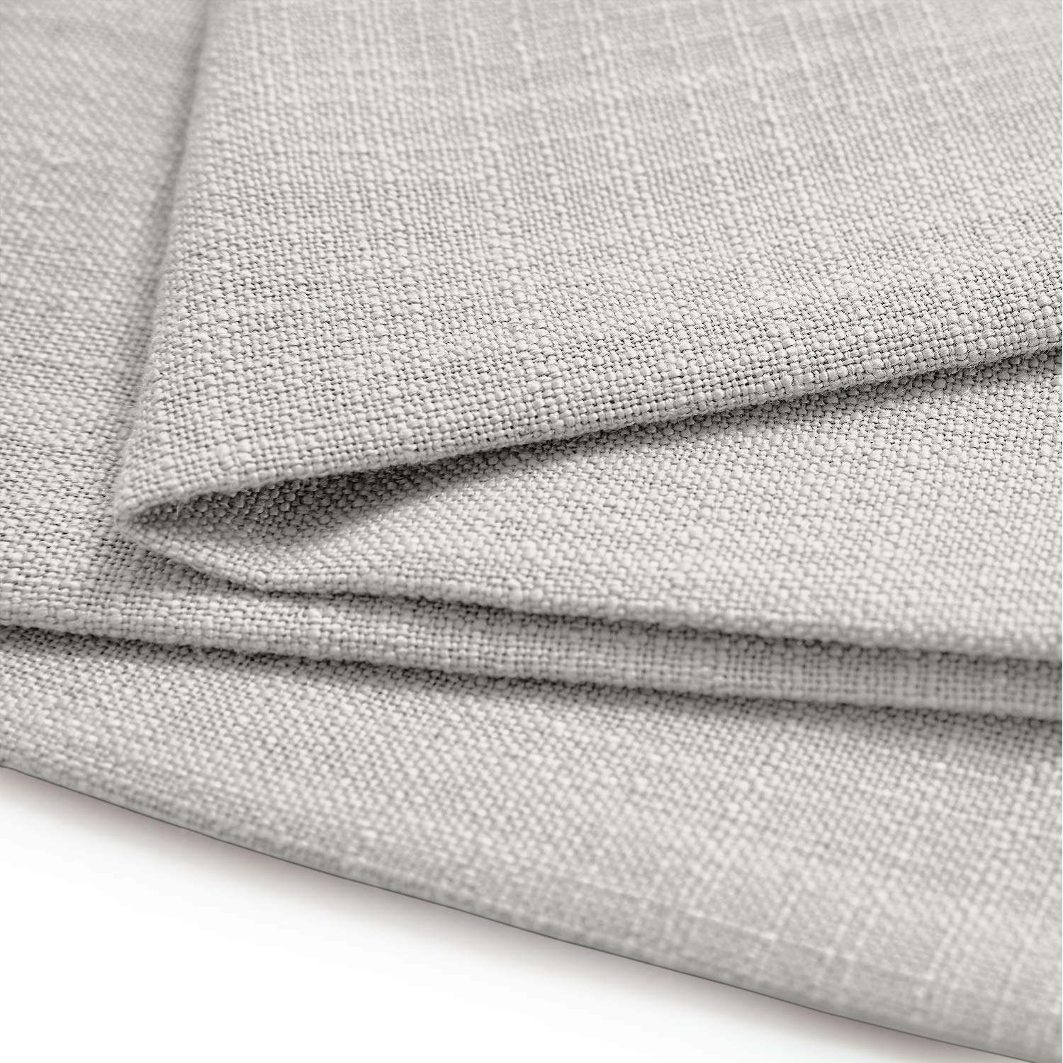Frelement Linen Curtains - 4-in-1 Header Textured Energy Efficient Sun Blocking Drapes for Sliding Glass Doors & Kitchen Windows - Sand White (72