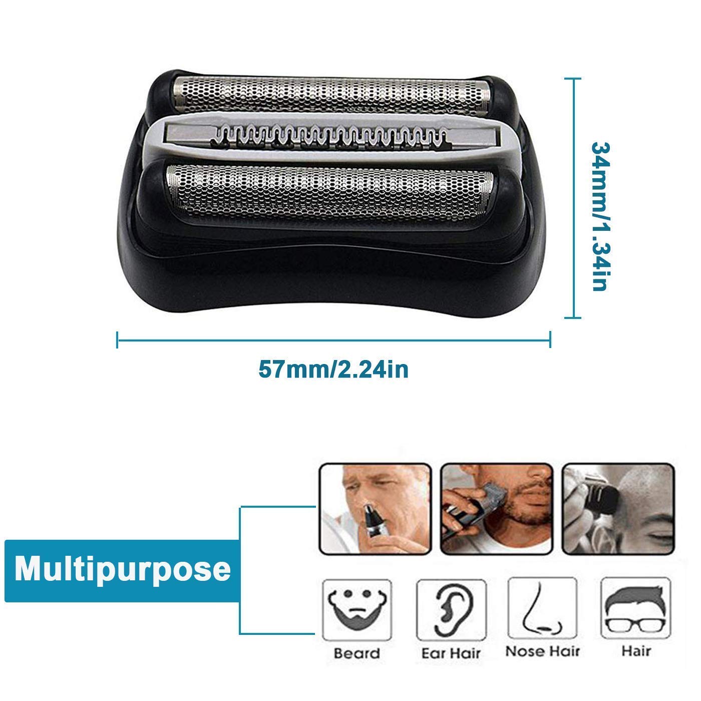 Upgraded Replacement Electric Shaver Heads for Braun Series 3 21B 32B 3050cc - Compatible with Braun 300s 310s 320s - Smooth Shaving for Men - Perfect for Travel & Daily Grooming