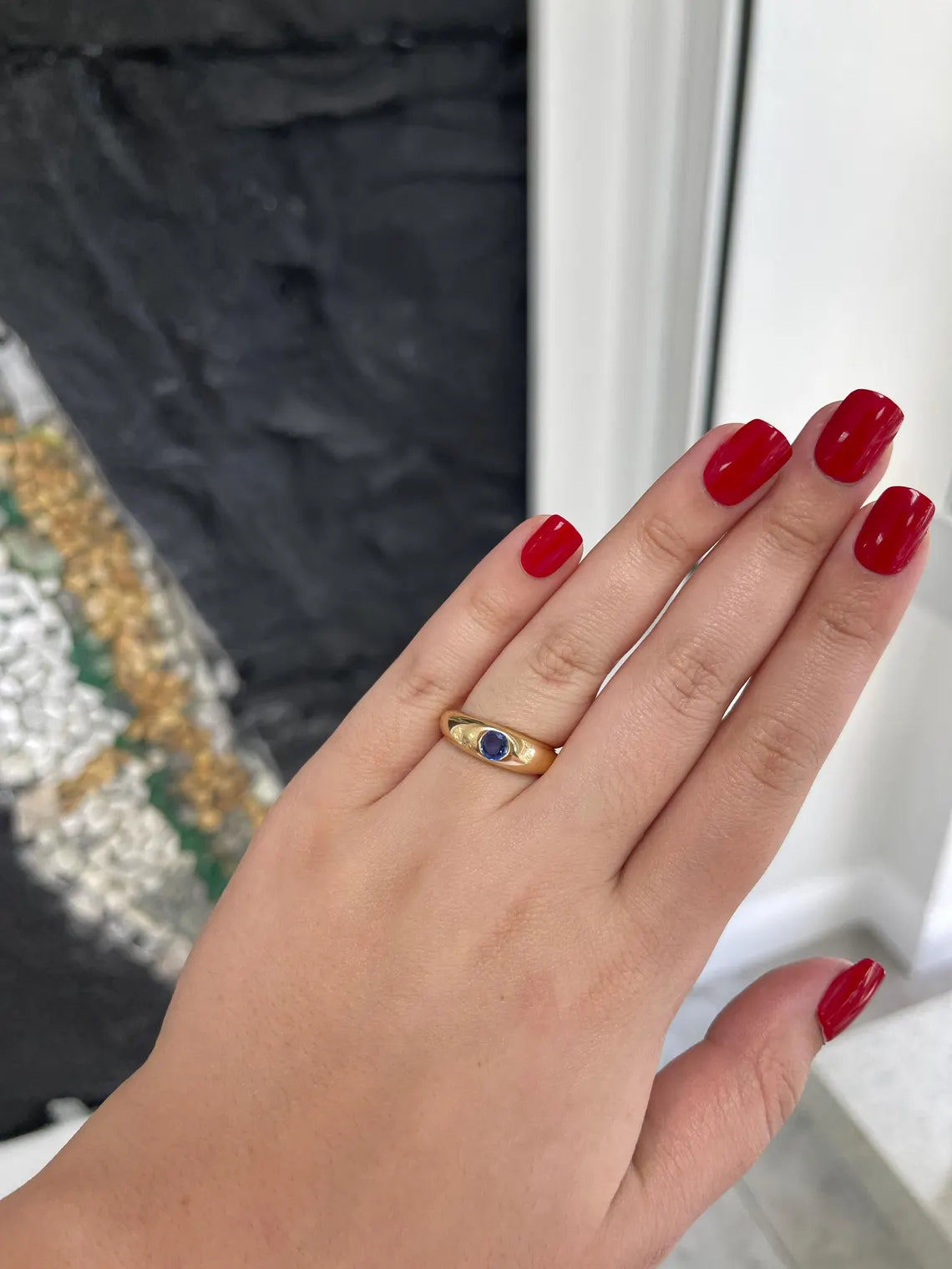 0.50 Carat Natural Round Blue Sapphire Solitaire Ring - Classic Elegant Engagement Wedding Jewelry Gift for Her - Perfect for Proposals, Anniversaries & Special Occasions