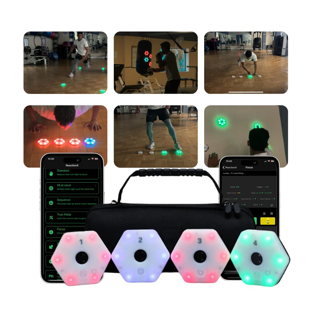 Sports Reaction Agility Lights Training Kit - Improve Reaction Time & Speed for Athletes, Coaches & Fitness Enthusiasts | Perfect for Football, Basketball, Soccer & Home Workouts