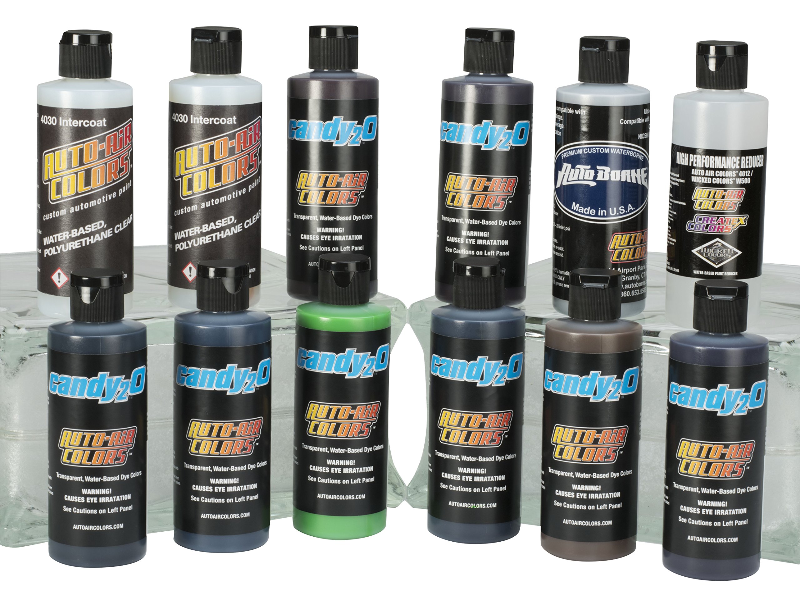 Auto Air Colors Candy2o Warm Box Set - Professional Airbrush Paint Kit for Automotive, Hobby & Art Projects - Perfect for Custom Cars, Motorcycles & Model Painting