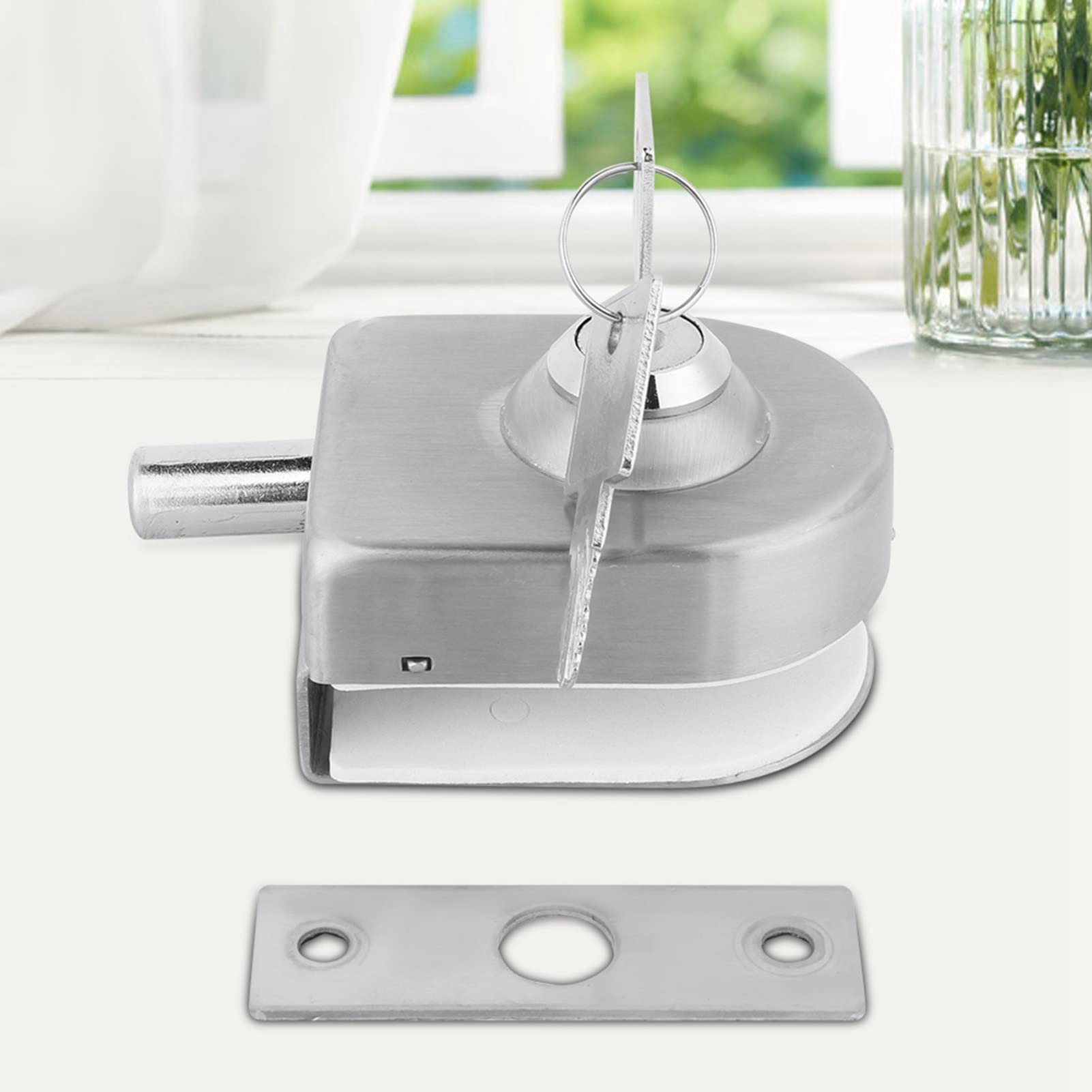 10mm-12mm Glass Door Deadbolt Lock with Key - Secure Push/Swing/Sliding Doors for Office, Bathroom, Toilet & Shop | Access Control Solution for Commercial & Residential Spaces