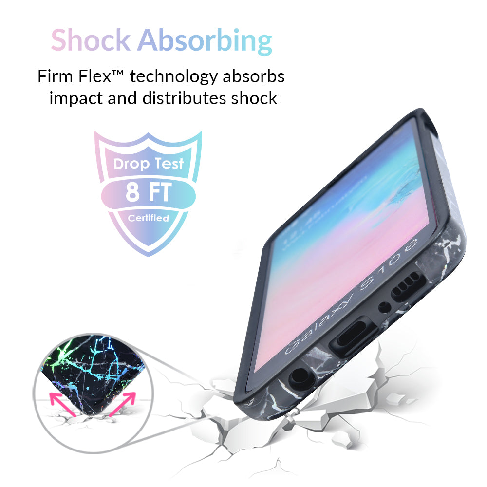 Holo Black Marble Samsung Galaxy Phone Case - Protective Slim Fit Cover for Galaxy S21/S22/S23 - Stylish & Durable for Everyday Use