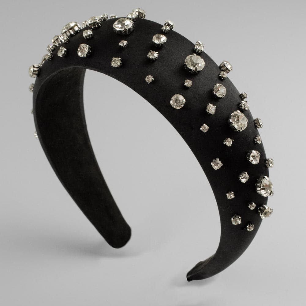 Handmade Crystal Padded Headband for Women - Comfortable Sparkling Hair Accessories for Weddings, Parties & Everyday Wear