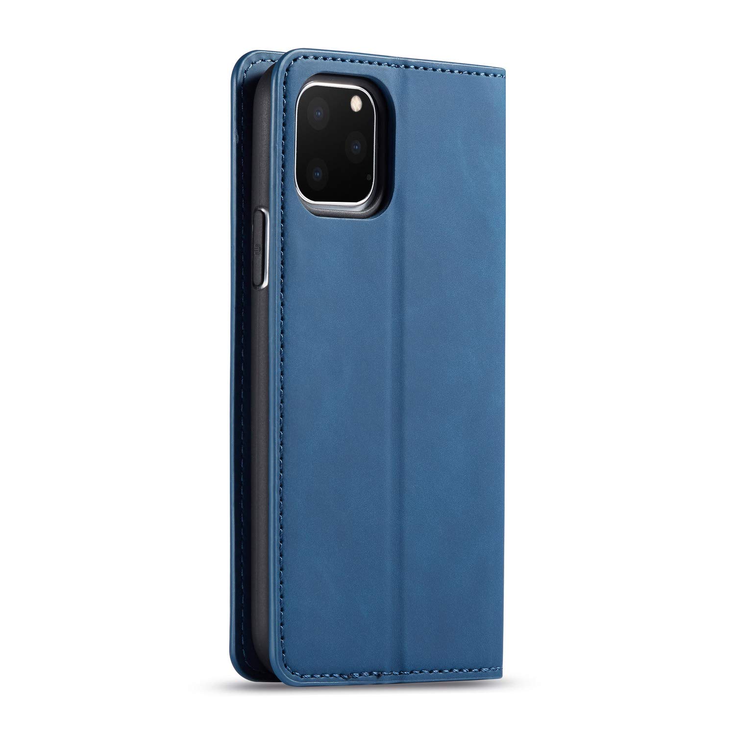 Premium PU Leather Magnetic Flip Wallet Case for iPhone 11 Pro Max (6.5 inch) - Shockproof Card Holder with Kickstand & Hidden Adsorption | Perfect for Work, Travel & Daily Use (Blue, 2019 Model)