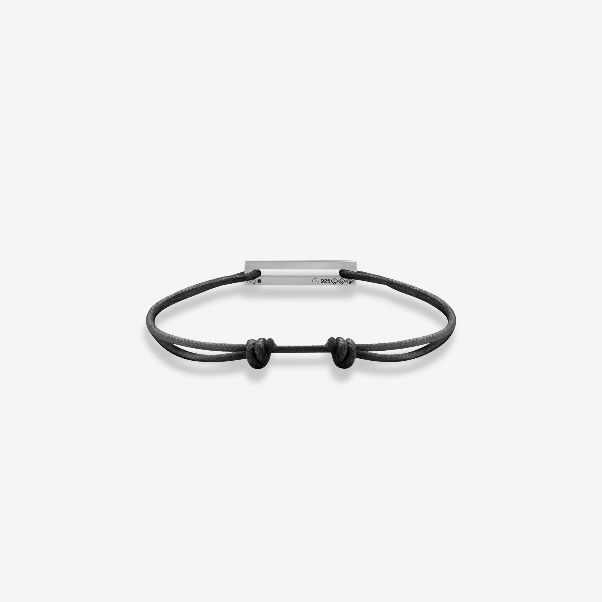 1.7g Polished Sterling Silver & Black Polyester Cord Bracelet for Women - Elegant Adjustable Jewelry for Everyday Wear, Gifts and Special Occasions
