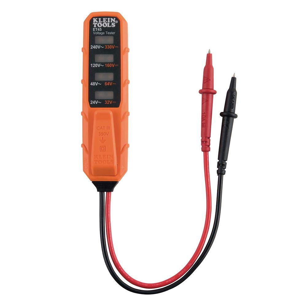 Klein Tools ET45 Voltage Tester - AC/DC Voltage Detector Pen, Non-Contact Electrical Tester with LED Light, Battery-Free for Home, Electrician & DIY Projects