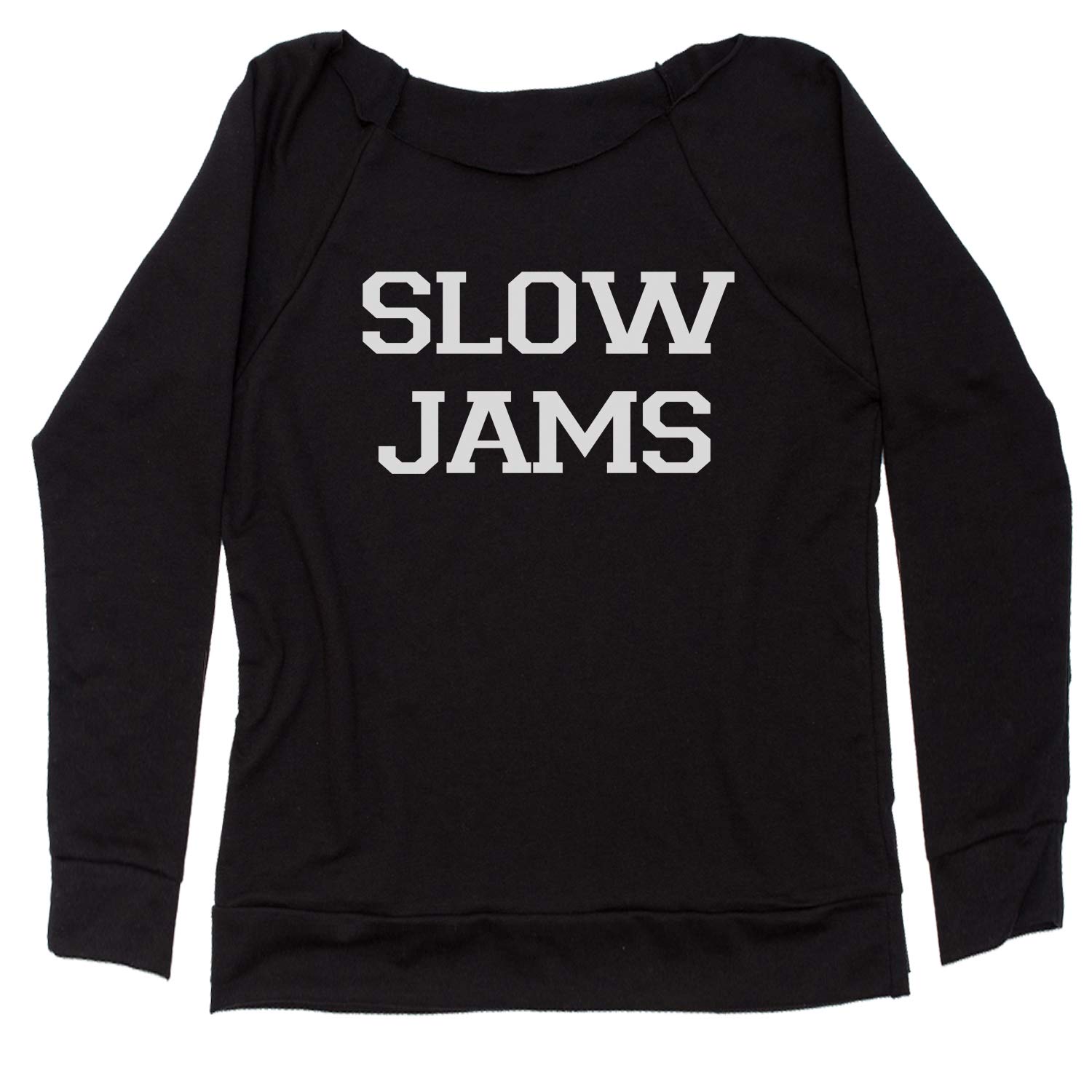 Slow Jams Off Shoulder Sweatshirt - Trendy Women's Pullover for Casual Wear & Lounge Outfits | Perfect for Coffee Dates, Weekend Relaxation & Music Festivals