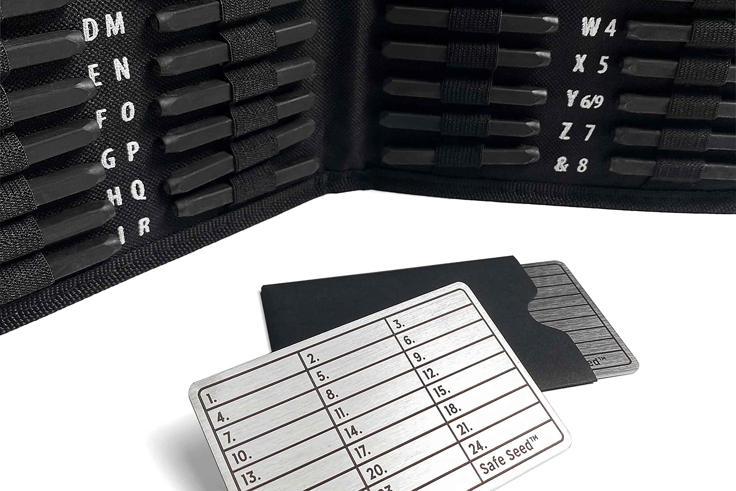 Secure Cryptocurrency Metal Wallet - 12-25 Word Recovery Passphrase Backup Kit with 2 Steel Plates & Soft Case | Cold Storage for Bitcoin, Ethereum & Crypto Assets | Perfect for Long-Term Crypto Protection & Disaster Recovery