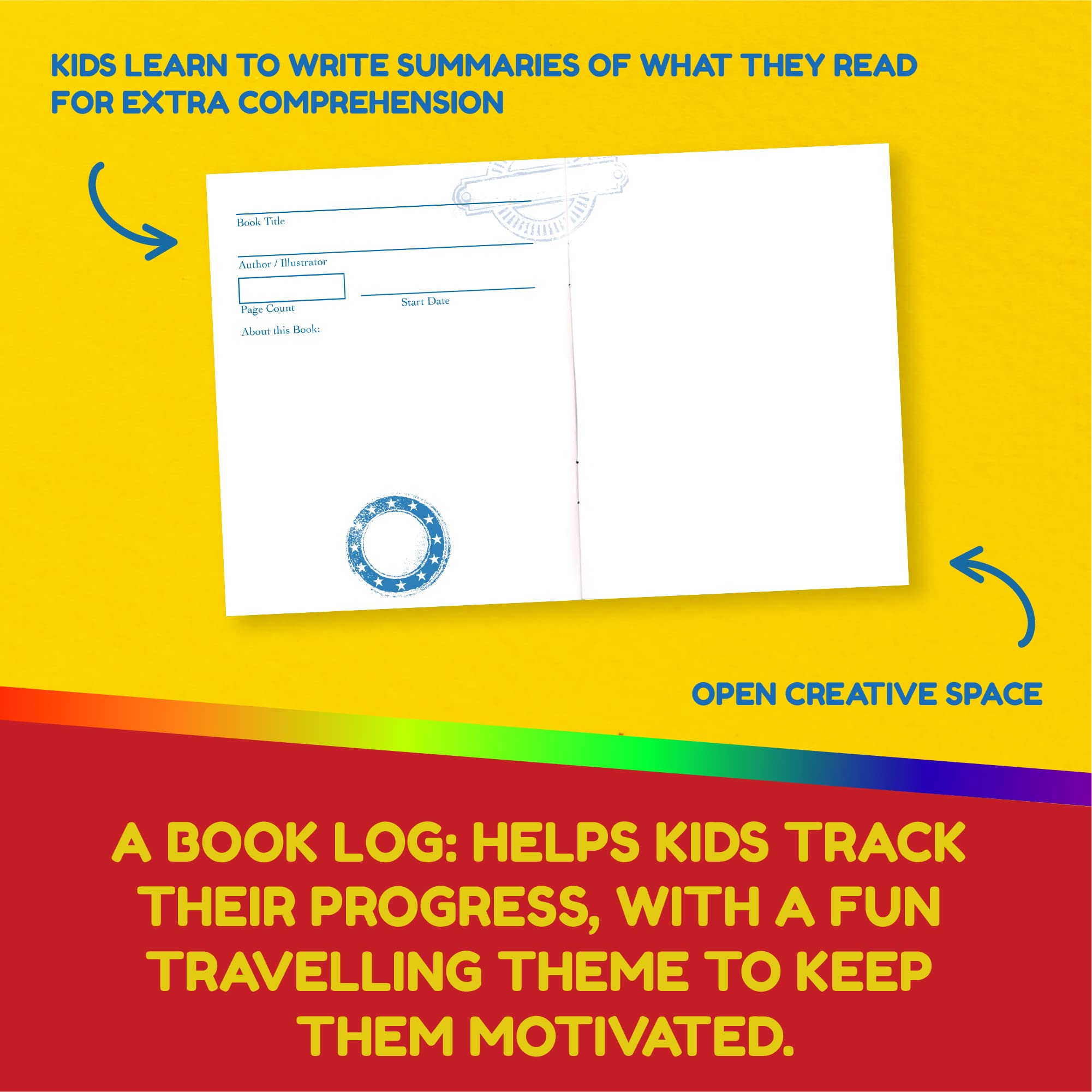 Hygloss Book Log - Kids Reading Journal & Notebook for Tracking Books (32500) - Perfect for Homeschooling, Classroom & Summer Reading Challenges