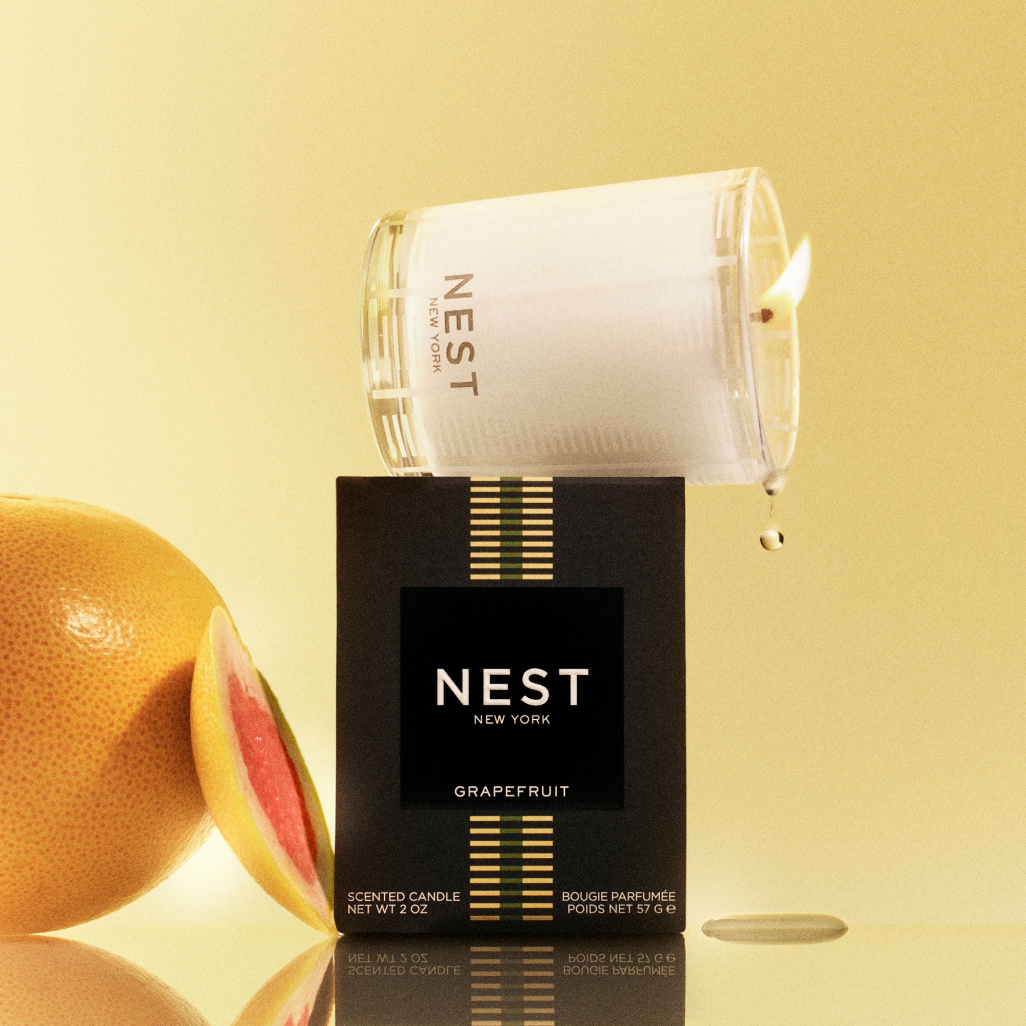Refreshing Grapefruit Scented Soy Candle - Natural Aromatherapy for Home, Office & Relaxation - Perfect for Stress Relief & Mood Boosting