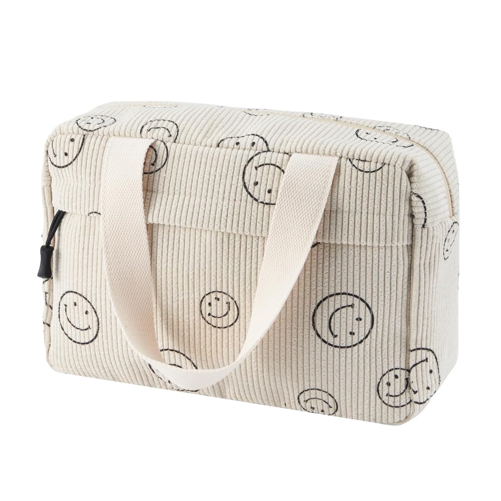 Stylish Large Corduroy Makeup Bag for Women - Cute Portable Cosmetic Organizer & Travel Toiletry Pouch - Perfect for Girls' Beauty Essentials, Gym, Vacation & Daily Use