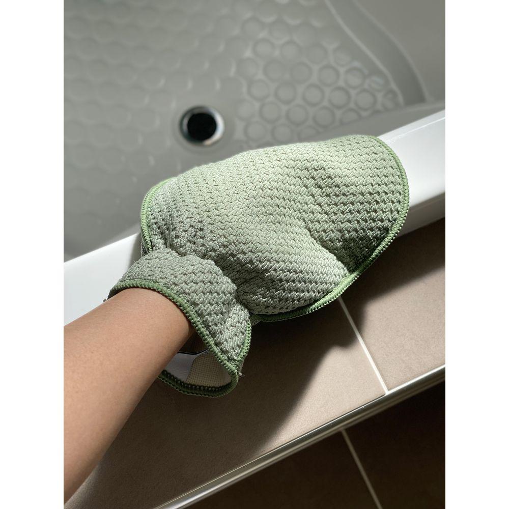 Eco-Friendly Microfiber Shower & Bathroom Cleaning Glove - Midnight Blue - Reusable Bath Scrubber for Tiles, Glass & Surfaces - Perfect for Shower Cleaning, Bathroom Maintenance & Household Chores