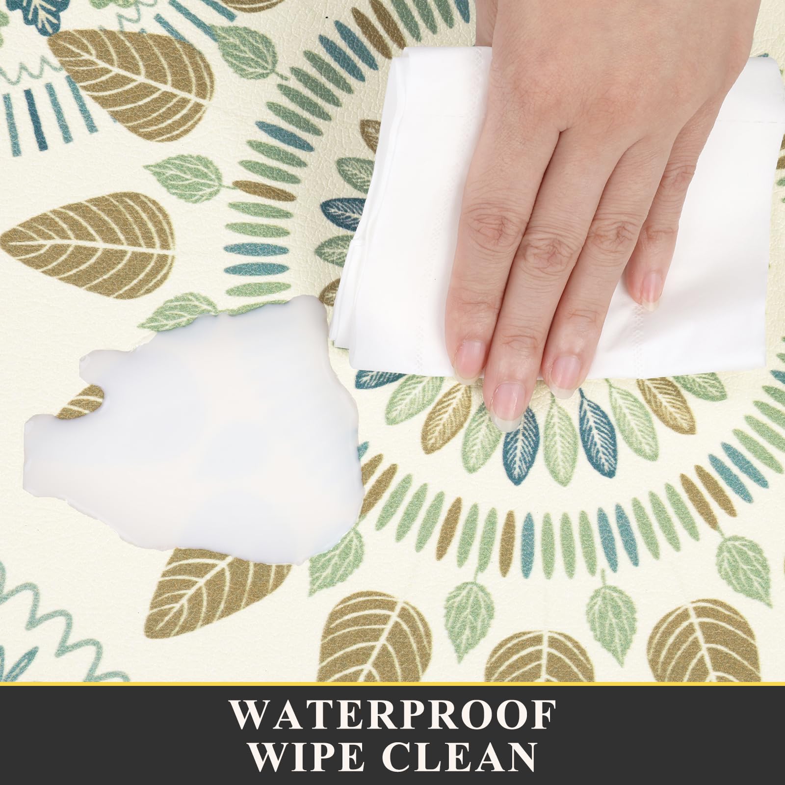 Pauwer Boho Kitchen Rugs Set of 2 - Anti-Fatigue Cushioned Floor Mats, Non-Slip Waterproof Kitchen Runner for Comfortable Standing - Perfect for Farmhouse, Apartment & High-Traffic Areas