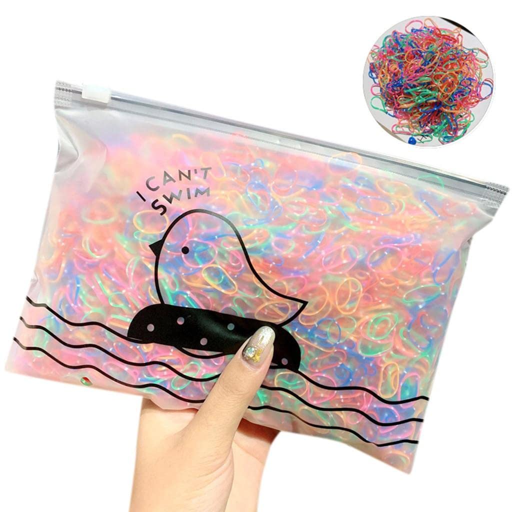 1000 PCS Mini Rubber Bands for Hair - Small Elastic Hair Ties for Braids, Ponytails & Kids Hairstyles - Multi-Colored Tiny Hair Bands for Girls (Perfect for School, Parties & Daily Hair Styling)