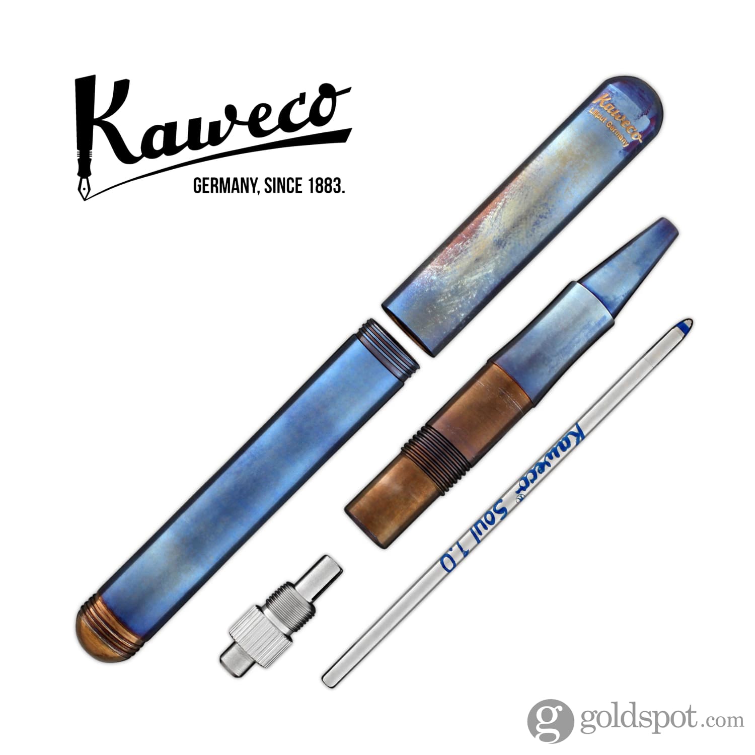 Kaweco Liliput Fireblue Capped Ballpoint Pen - Premium Pocket-Sized Writing Tool for Everyday Carry, Journaling & Gifts
