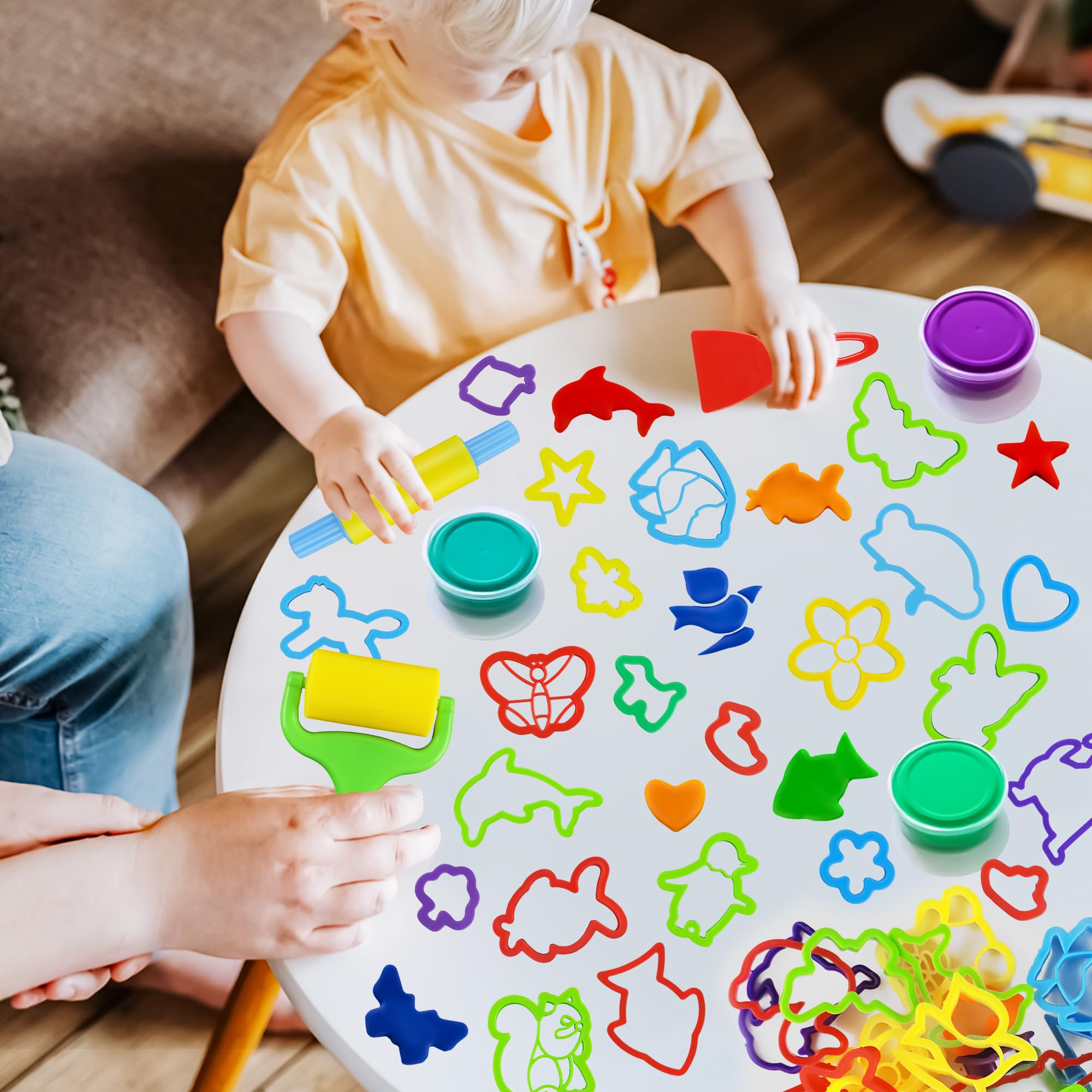 40-Piece Playdough Tools Set with Animal-Shaped Cutters & 3 Basic Dough Tools – Fun & Creative Play for Kids – Perfect for Preschool Learning, Arts & Crafts, and Sensory Play Activities