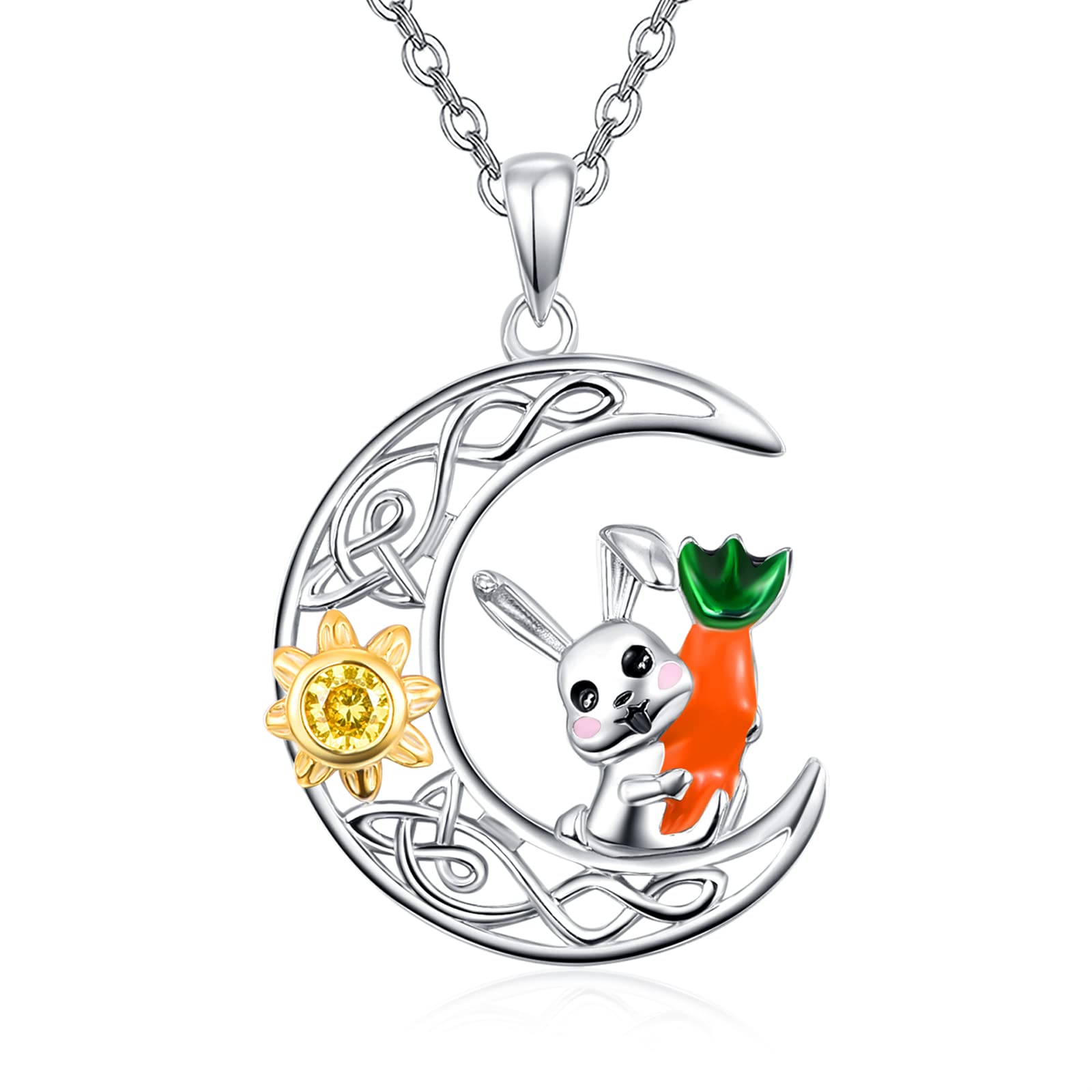 Sterling Silver Bunny Necklace for Women - Cute Rabbit Pendant Easter Jewelry Gift - Perfect for Easter Gifts, Birthday Presents & Everyday Wear
