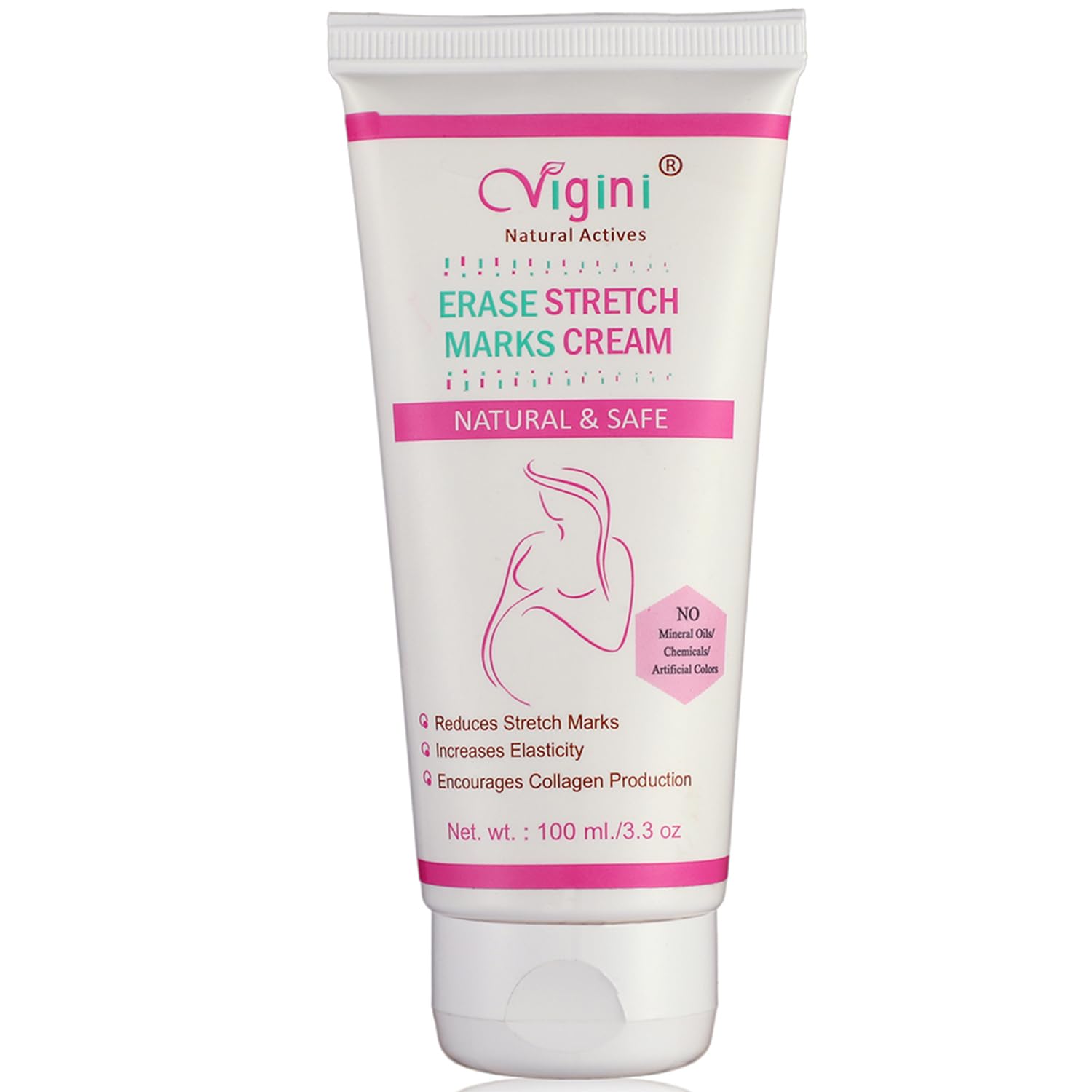 Vigini 100% Natural Organic Stretch Mark & Scar Removal Cream - Bio Oil for Pregnancy, Postpartum Care - Fades Hyperpigmentation & Cellulite - Improves Uneven Skin Tone - 100ml - Perfect for Daily Skincare Routine & Post-Surgery Recovery