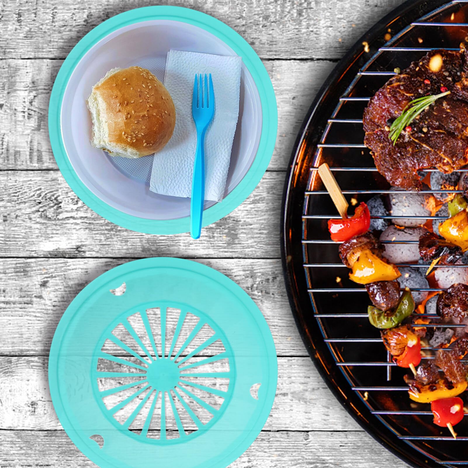 10-Pack Reusable Picnic Plate Holders - Disposable Paper Plate Dispenser for BBQ, Outdoor Dining & Parties - Durable & Eco-Friendly Plate Organizer for Camping, Picnics & Family Gatherings