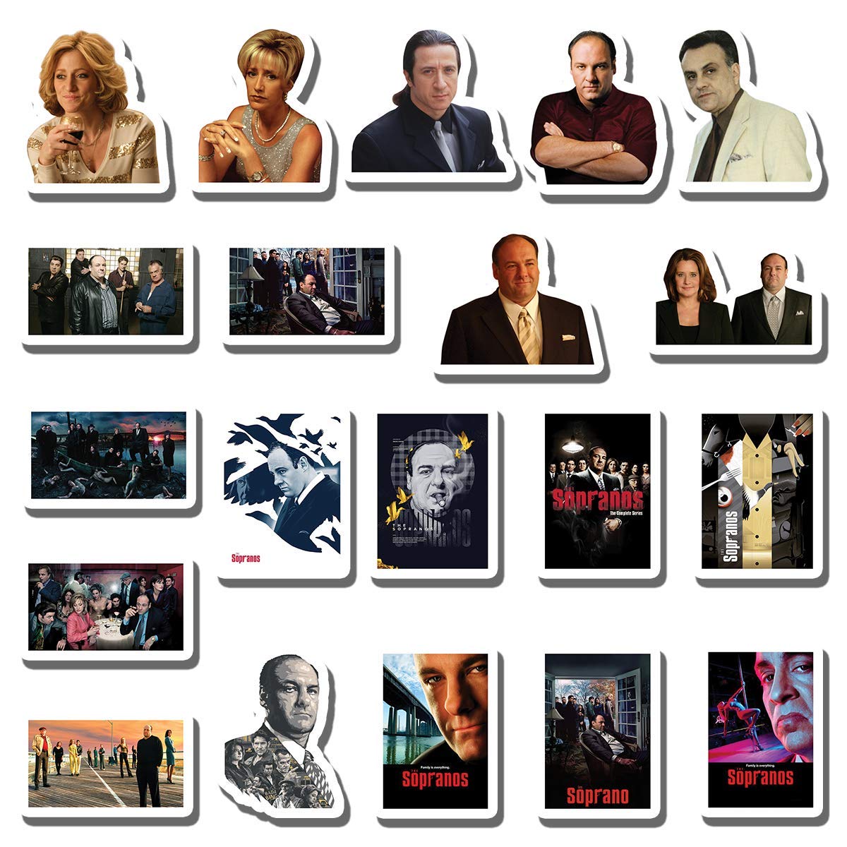 20 PCS Aesthetic Sopranos Vinyl Stickers - Colorful Waterproof Decals for Water Bottles, Laptops, Cars, Bikes, Luggage, Guitars & Skateboards - Perfect for Personalizing Your Belongings & Adding Style to Everyday Items