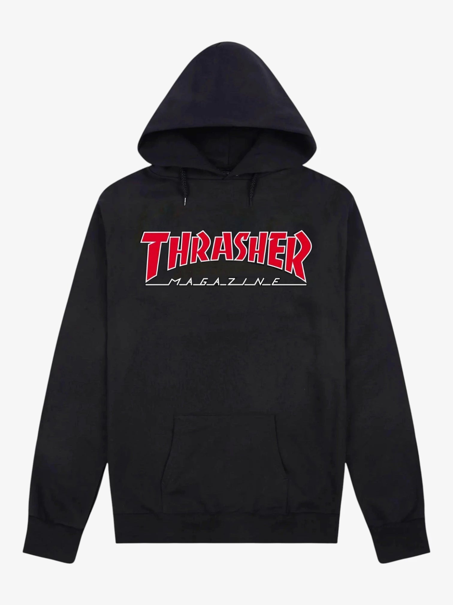 Thrasher Outline Black Hoodie - Men's & Women's Streetwear Pullover for Skateboarding, Casual Wear & Urban Fashion