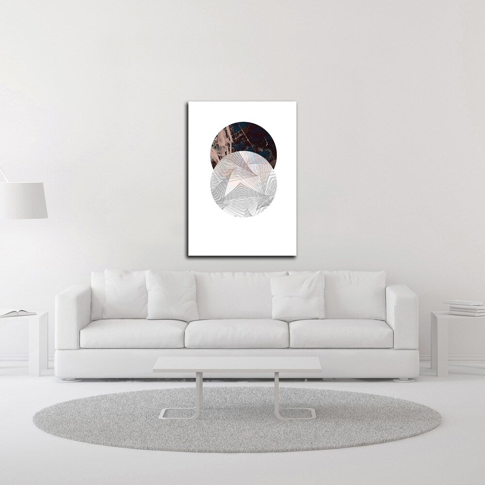 Abstract Circle Wall Art by GeoMania - Modern Canvas Print with Floating Frame, Ready to Hang - Perfect for Living Room, Bedroom & Office Decor