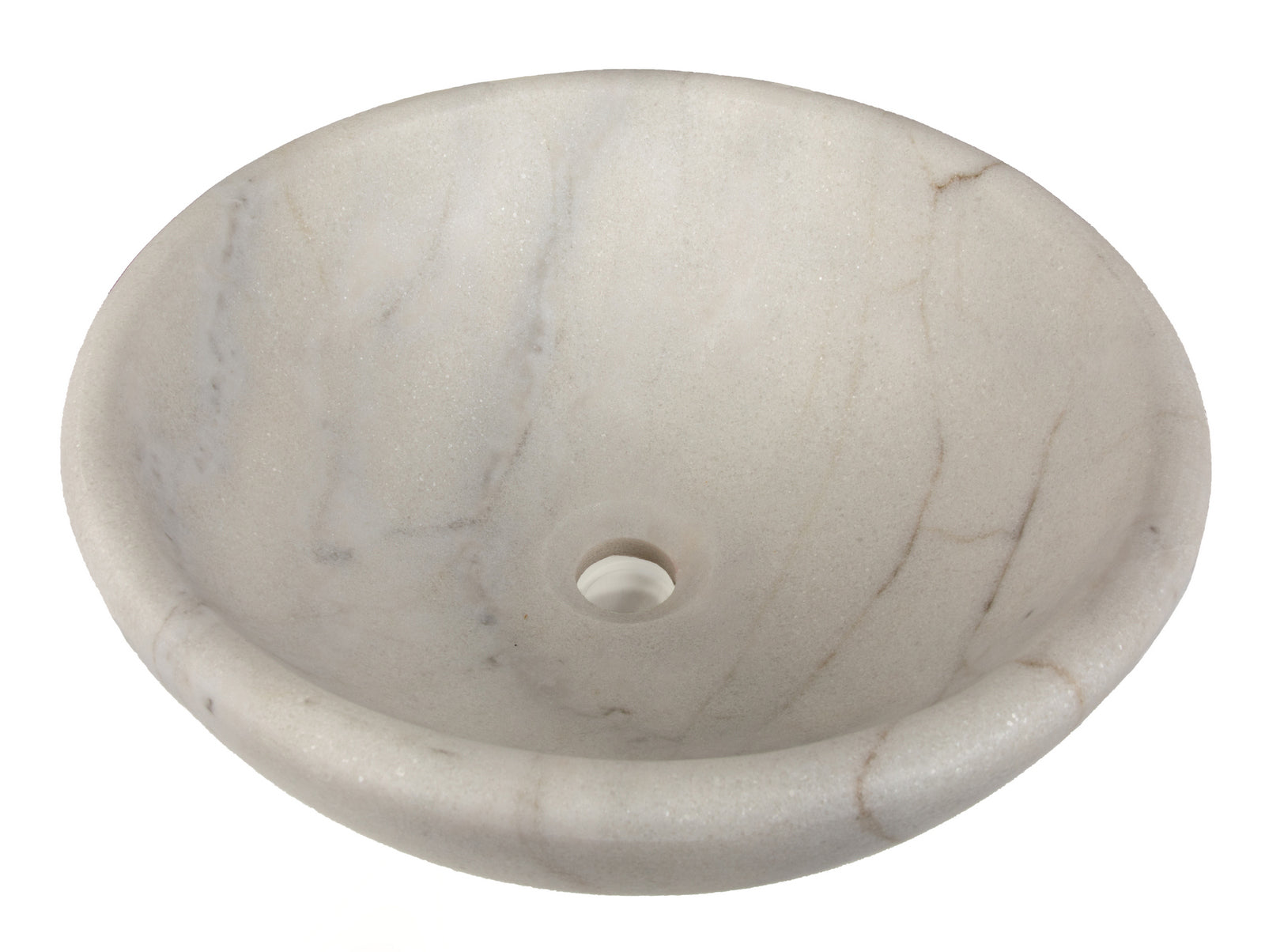 Elegant White Marble Echo Bowl Vessel Sink - Modern Bathroom Vanity Sink for Luxury Home & Hotel Decor