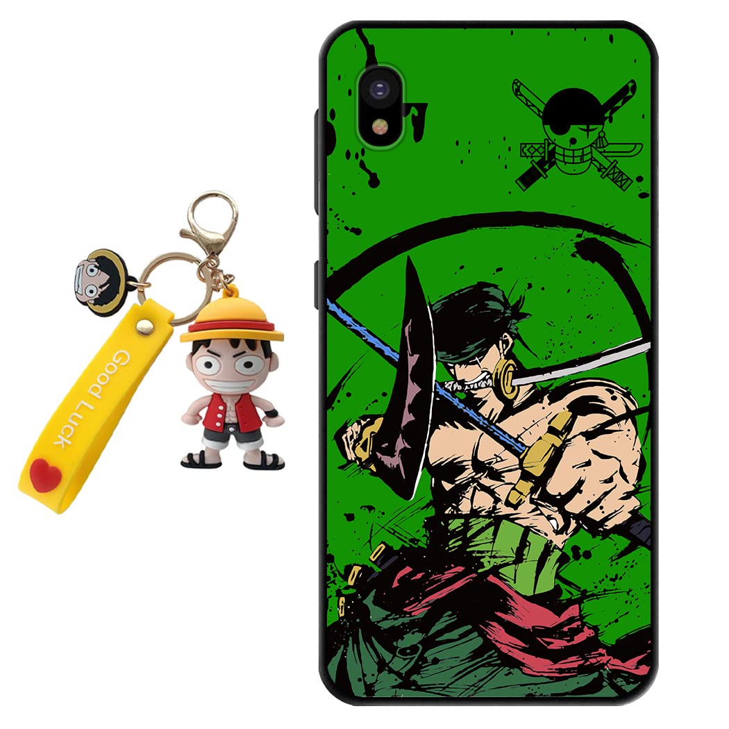 **Samsung Galaxy A01 Phone Case - Anime Design Soft Silicone Cover with One-Piece Figure Keychain | Cute Cartoon Protective Case for Samsung Galaxy A01 - Perfect for School, Work & Everyday Use**