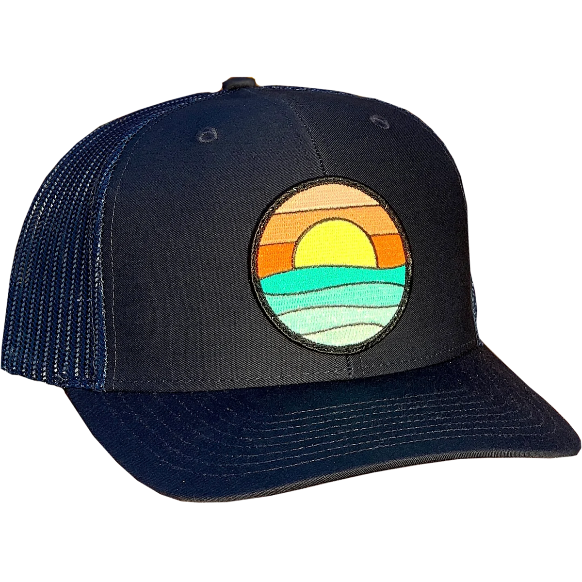 Stylish Curved Brim Trucker Hat with Serenity Patch - Perfect for Outdoor Adventures, Music Festivals & Casual Streetwear