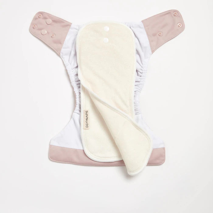EcoNaps Modern Cloth Diaper - Reusable & Eco-Friendly Baby Nappy in Dusty Rose | Perfect for Newborns, Infants & Toddlers | Home, Daycare & Travel Use