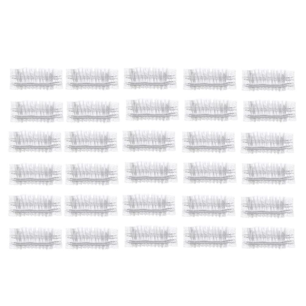 DOITOOL 200pcs Disposable Ear Covers for Hair Dye - Clear Plastic Ear Protectors for Kids & Adults - Shower Caps for Barber, Home & Baby Hair Care - Waterproof Hair Coloring Accessories (Great for Salons, DIY Hair Dye & Toddler Bath Time)