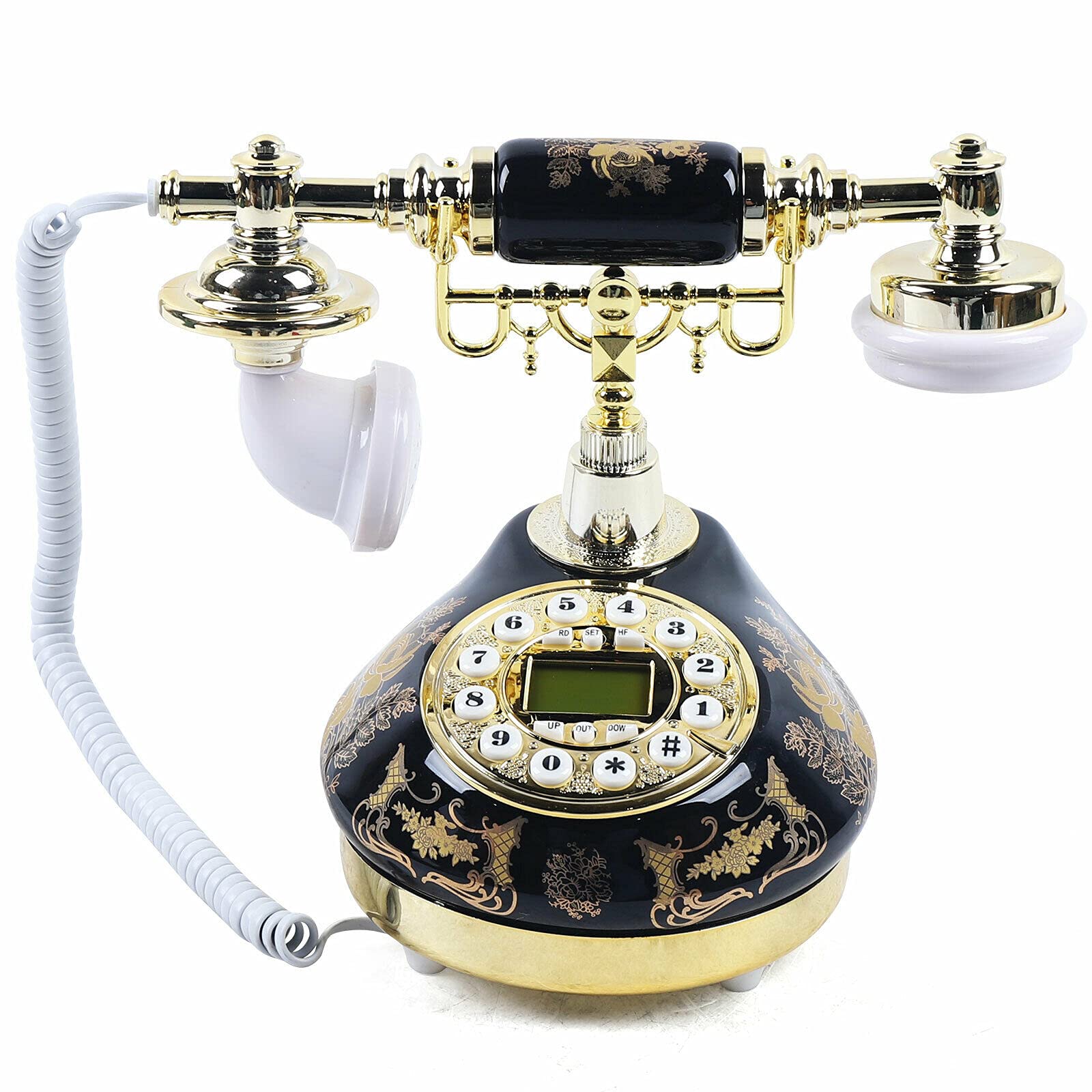Vintage Retro Corded Landline Telephone - Classic Antique Desk Phone with Rotary Dial for Home & Office Decor - Perfect for Vintage Lovers, Collectors & Themed Spaces