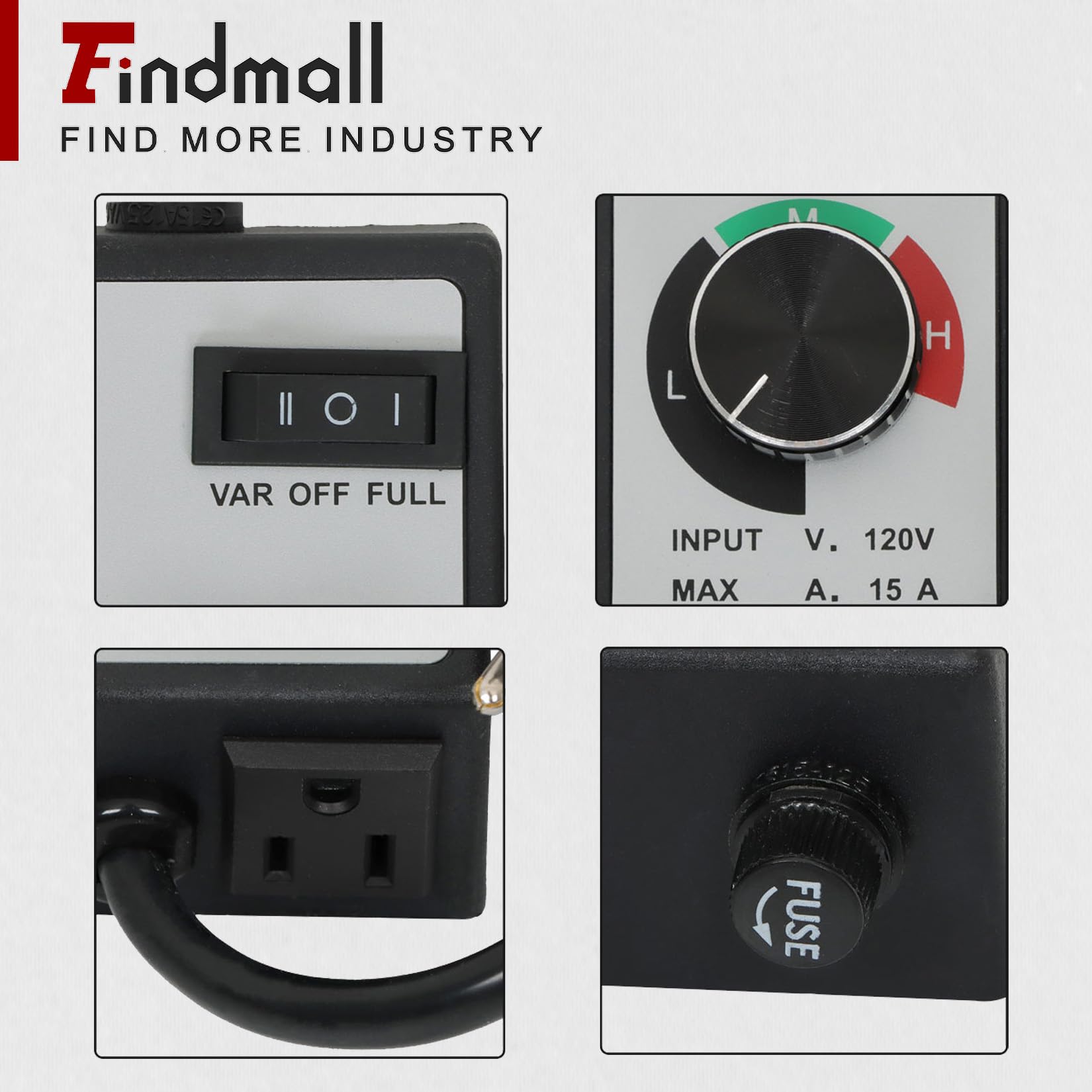 Findmall Replacement Router Fan Variable Speed Controller - 120V AC Electric Motor Rheostat for Smooth Speed Adjustment - Perfect for DIY Projects, Woodworking, and Home Workshops