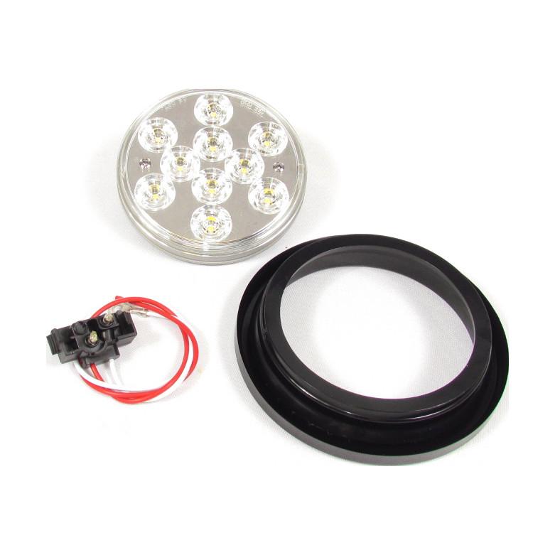 Fortpro 4 Round LED Tail/Turn Signal Lights - 10 Super Bright LEDs for Trucks, Trailers & Motorcycles - Waterproof & Durable for All Weather Conditions