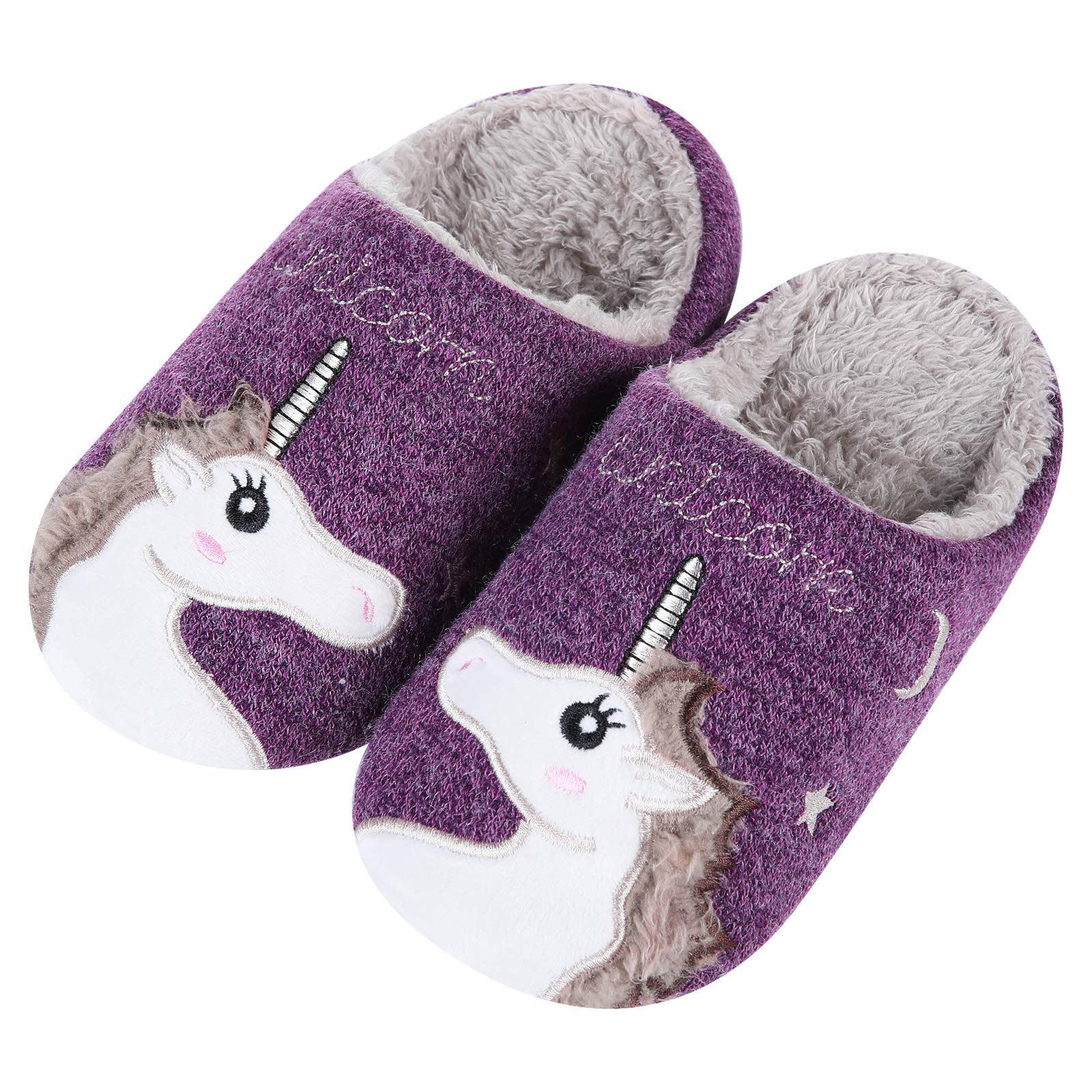 Adorable Unicorn House Slippers for Kids - Soft Fuzzy Indoor Slippers with Waterproof Sole - Perfect for Playtime, Bedtime & Cozy Home Wear