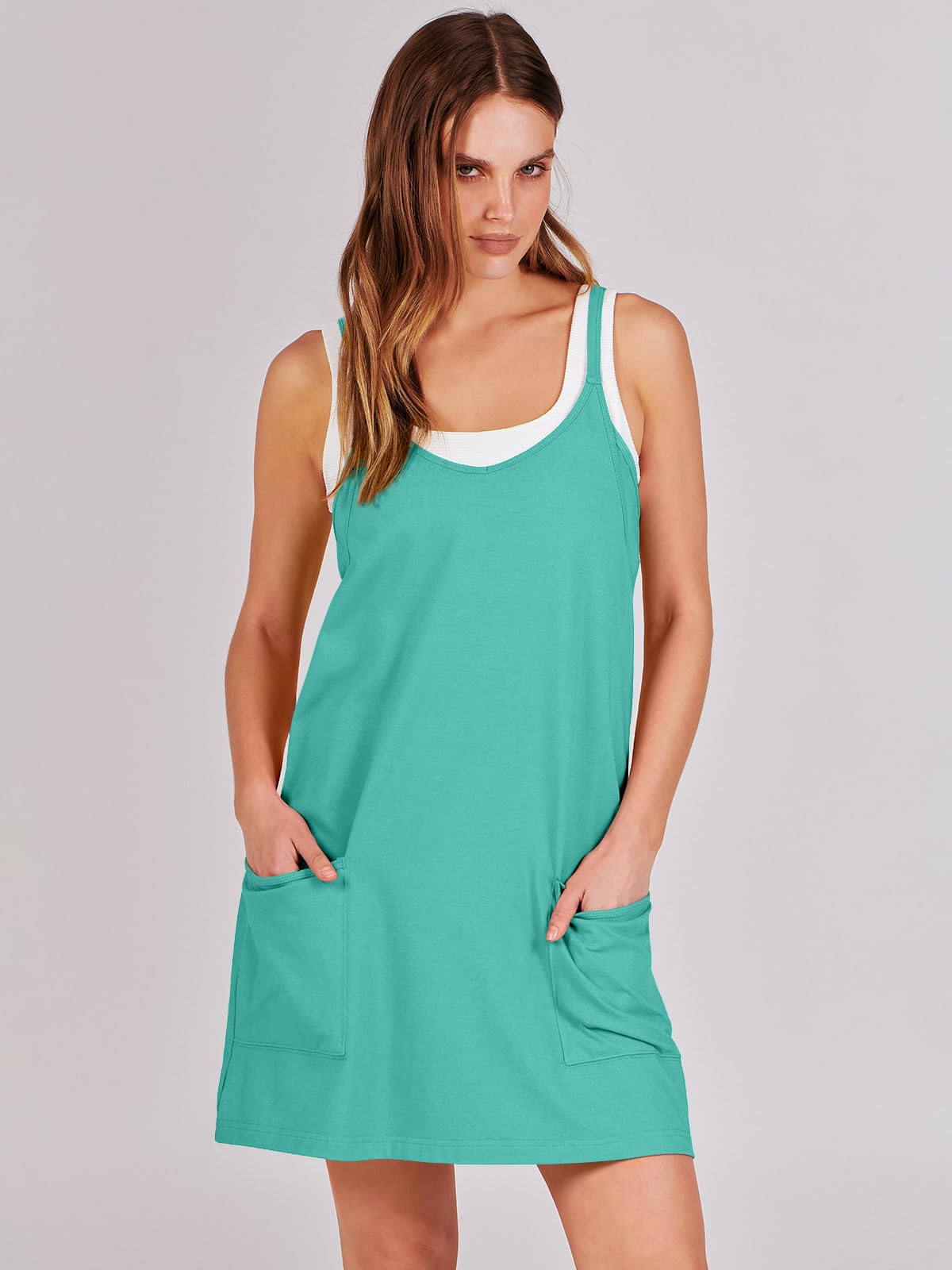 Prinbara Women's 2025 Summer Mini Romper Dress - Athletic Tennis Shorts with Built-in Shapewear, Trendy Sundress for Casual Workout & Outdoor Activities | Perfect for Gym, Beach, and Summer Vacations
