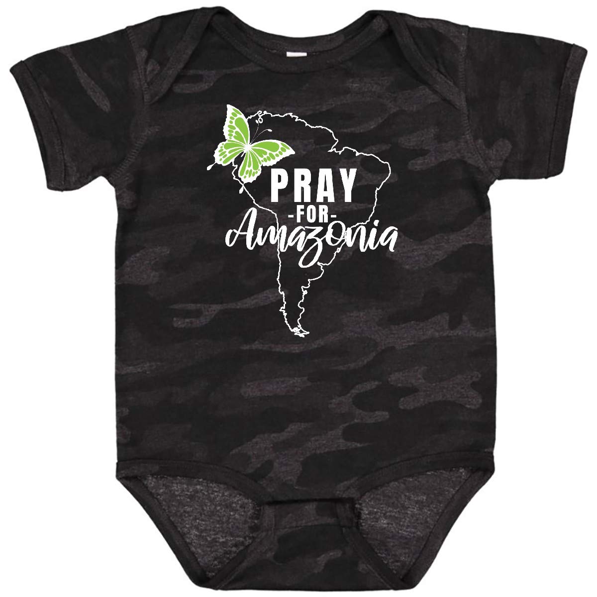 Inktastic Pray for Amazonia South America Silhouette Baby Bodysuit - Cute Eco-Friendly Outfit for Infants, Toddlers & Newborns - Perfect for Casual Wear, Family Photos & Environmental Awareness