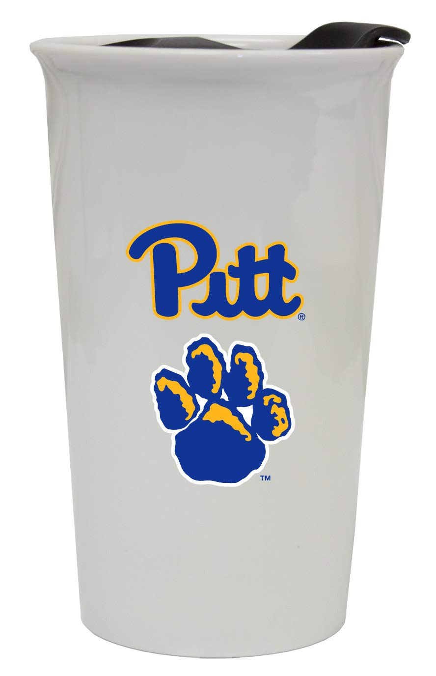 R and R Imports University of Pittsburgh Insulated Double Wall Ceramic Tumbler - 16oz Stainless Steel Travel Mug for Hot & Cold Drinks - Perfect for Coffee, Tea, Campus Life & Gifts